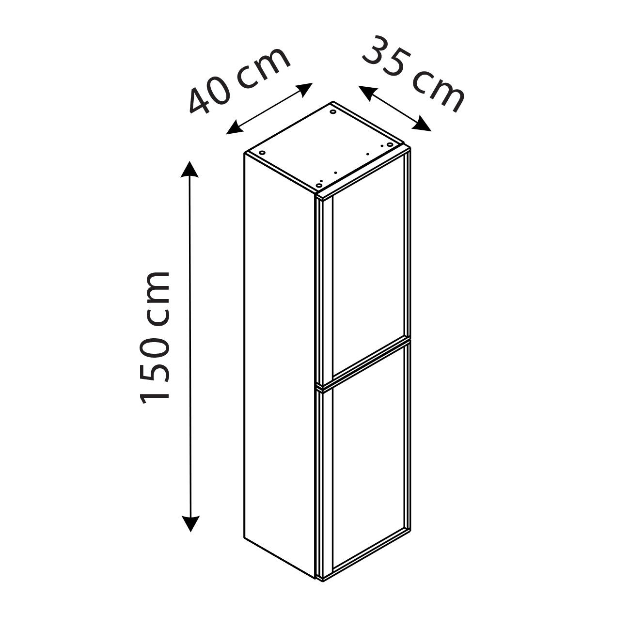 Colonne l.40 x H.150 x P.35 cm plaqué chêne naturel Scala - 4