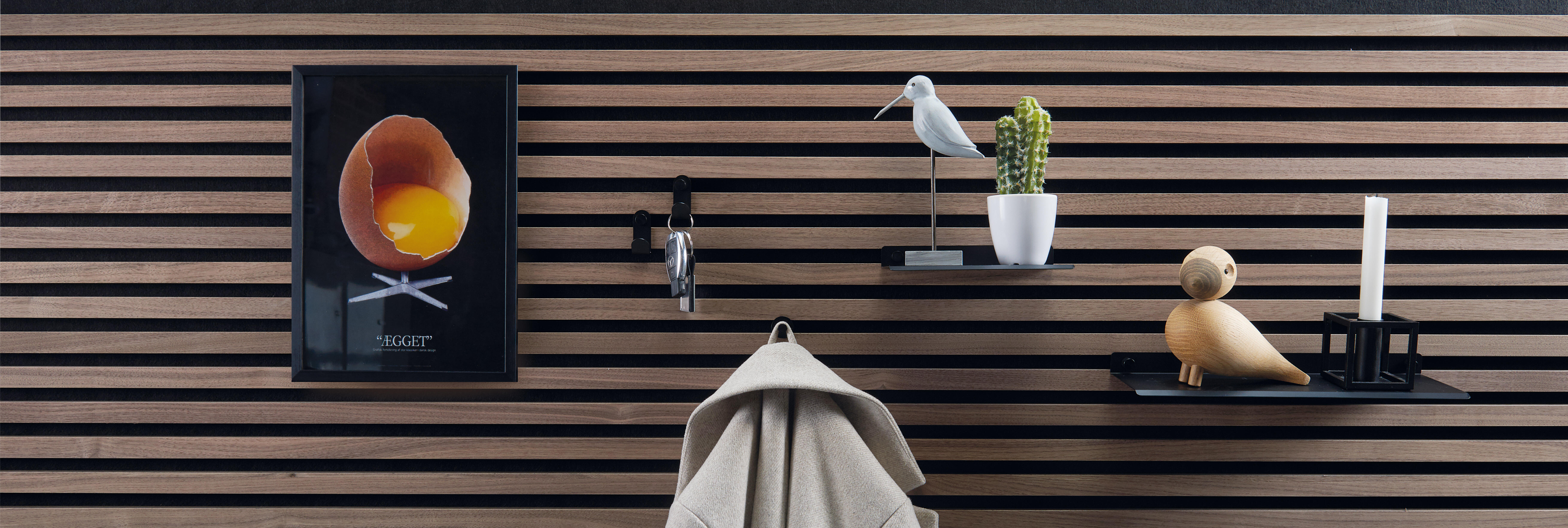 Supporto a parete  FibroTech in acciaio nero satinato 2 ganci L 19.4 x H 2.4 cm - 2