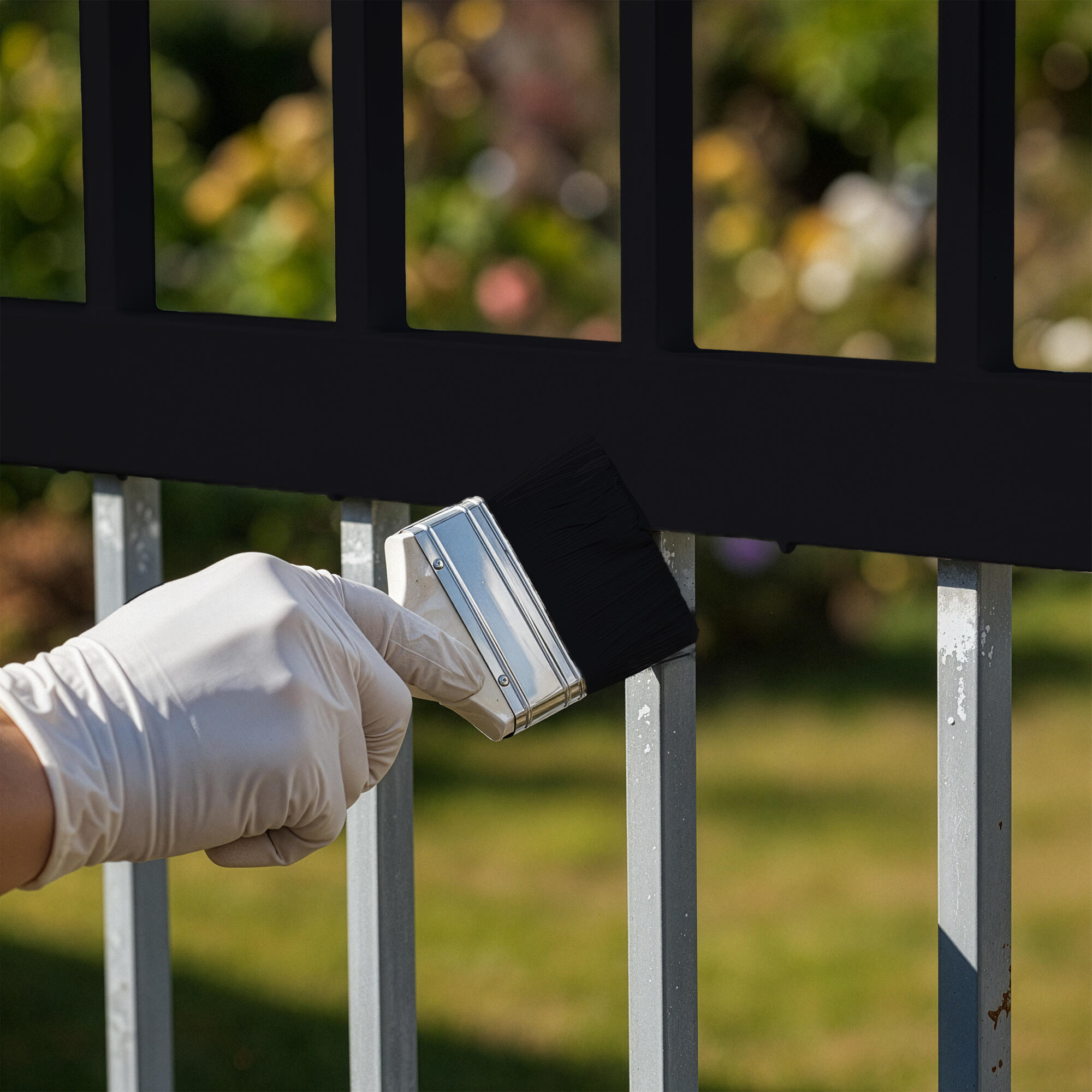 Pintura exterior color negro para acero, aluminio, galvanizado, mobiliario de jardín OXIRON brillante 750ML base agua aplicación directa sobre el óxido - 5