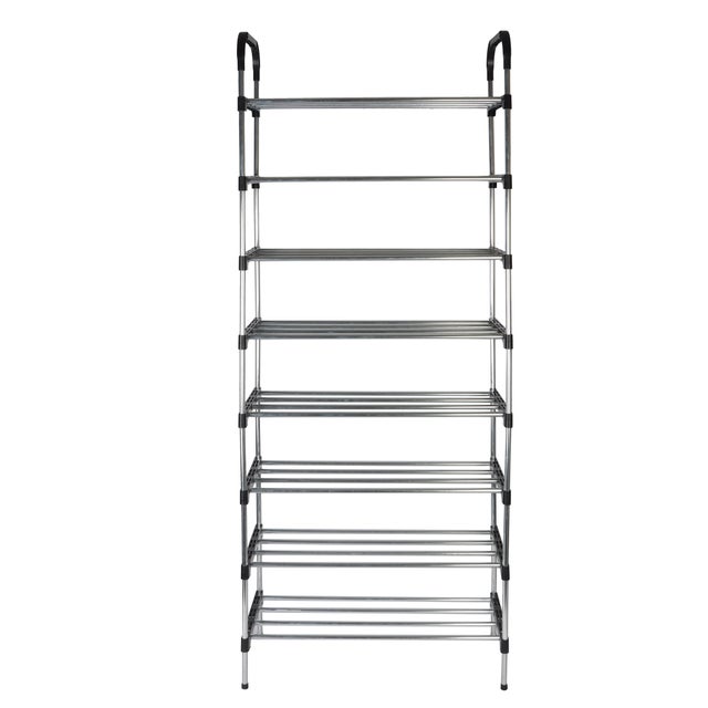 Scarpiera a scaffale COMPACTOR Basic, 8 ripiani, L 55 x H 147 x P 26 cm 16 paia, nero
