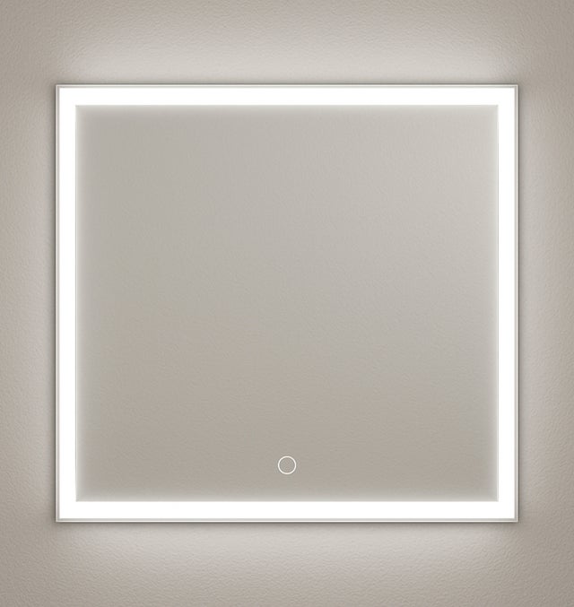 ESPEJO DE BAÑO CON LUZ LED ETNA 80X80CM ACERO