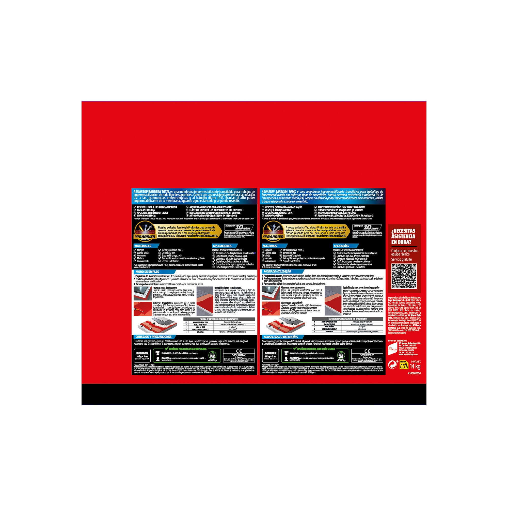 Pintura impermeabilizante exterior AGUASTOP Barrera Total color gris para tejados, terrazas de multimaterial 14KG. Poliuretano. Para impermeabilizar. - 8