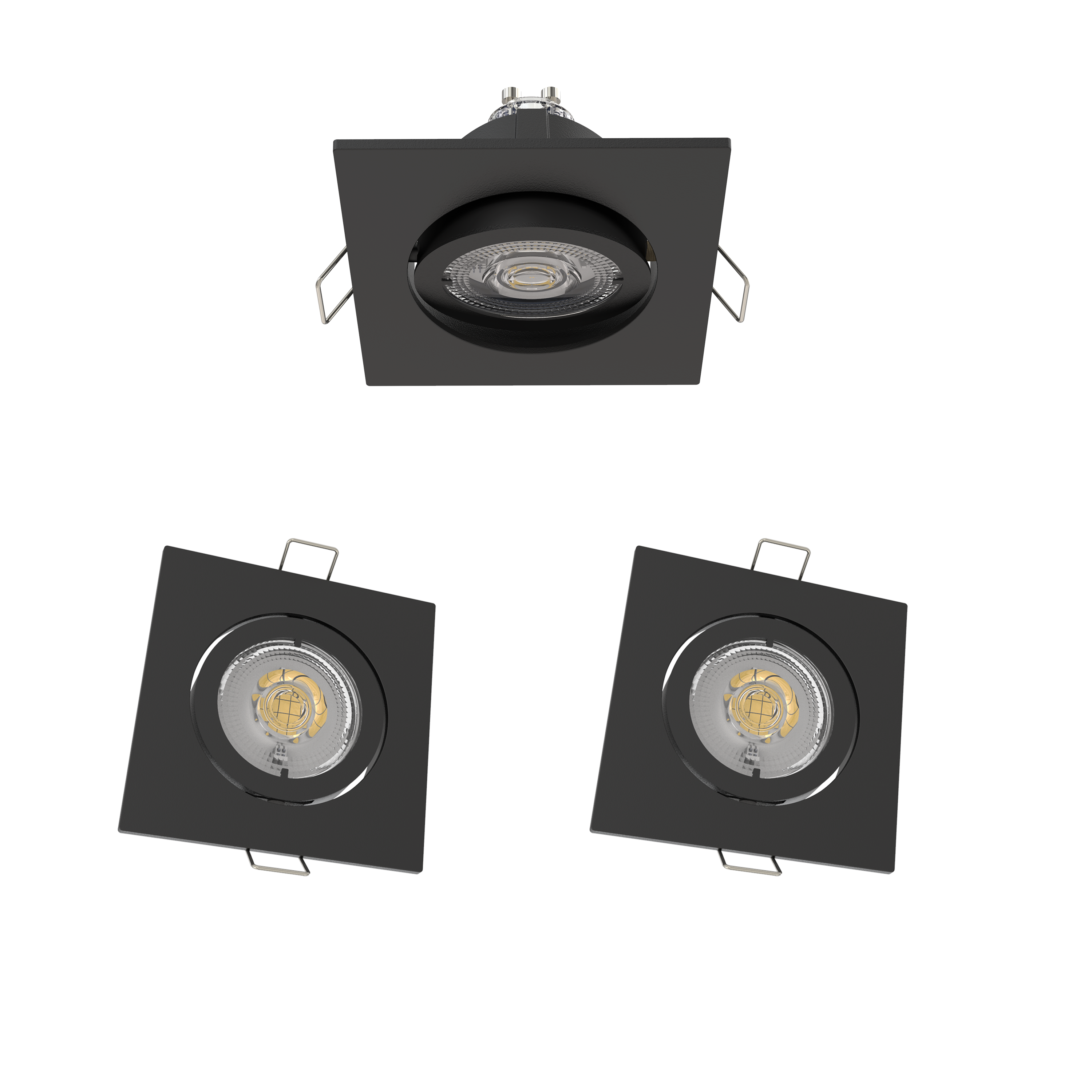 Oprawa stropowa Bama 3 szt. GU10 LED 450 lm 2.5W barwa neutralna czarna Inspire