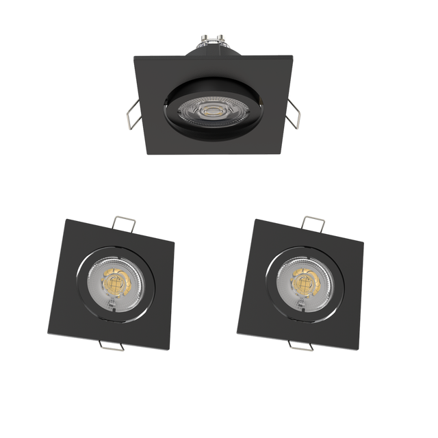 Oprawa stropowa Bama 3 szt. GU10 LED 450 lm 2.5W barwa neutralna czarna Inspire