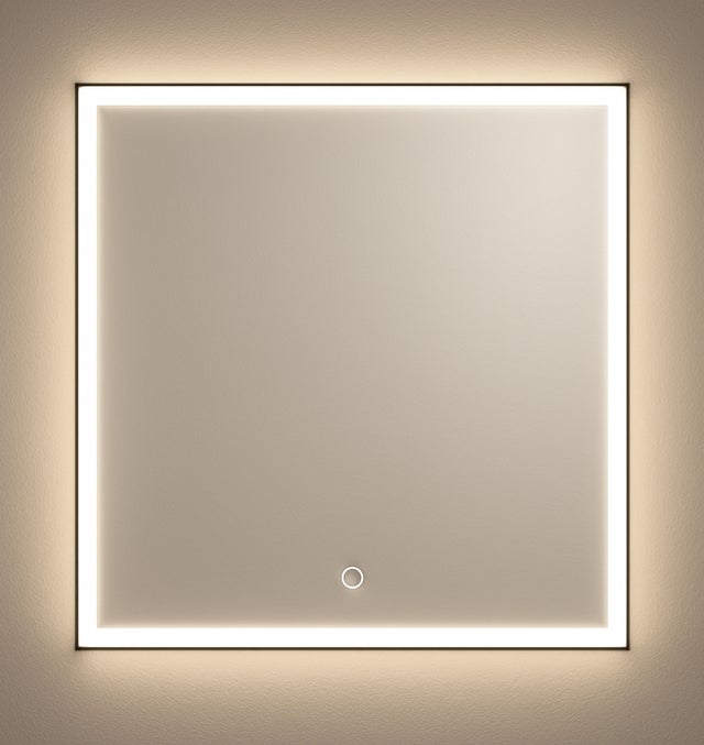 ESPEJO DE BAÑO CON LUZ LED ETNA 80X80CM NEGRO