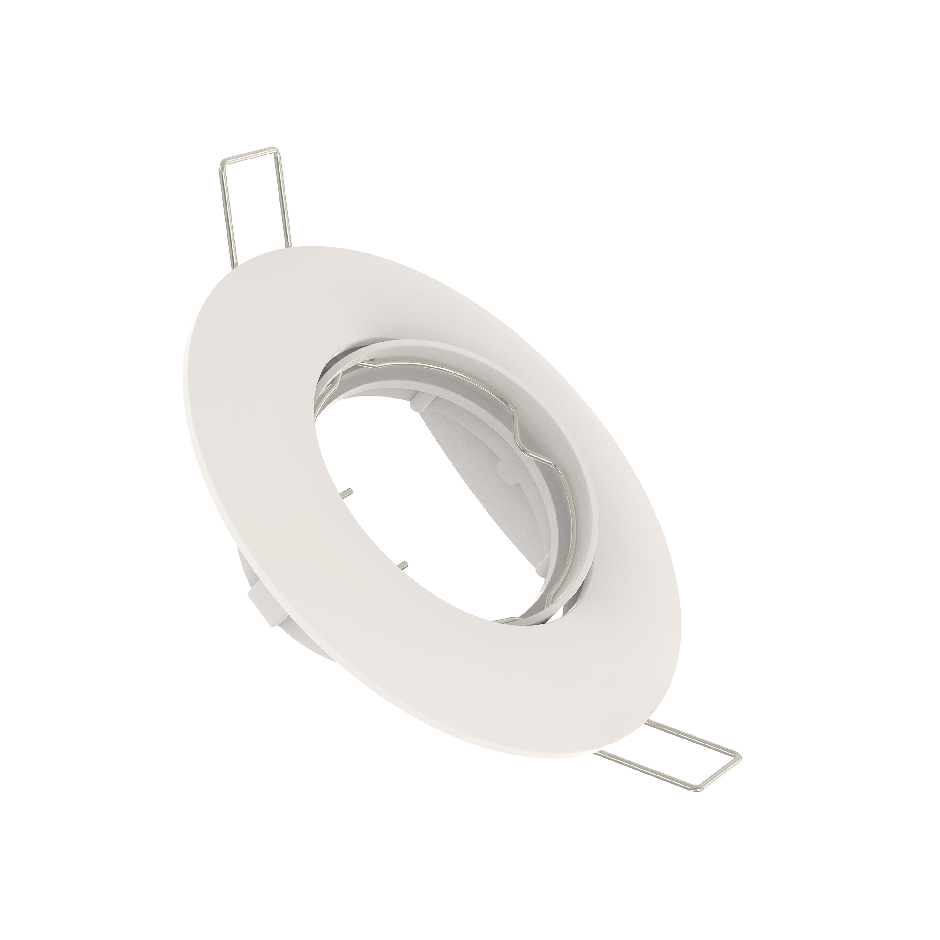 Downlight empotrable blanco redondo pintado compatible con bombilla GU10 orientable INSPIRE Davia ø10.2 cm IP20 - Foco empotrable para techos - 7