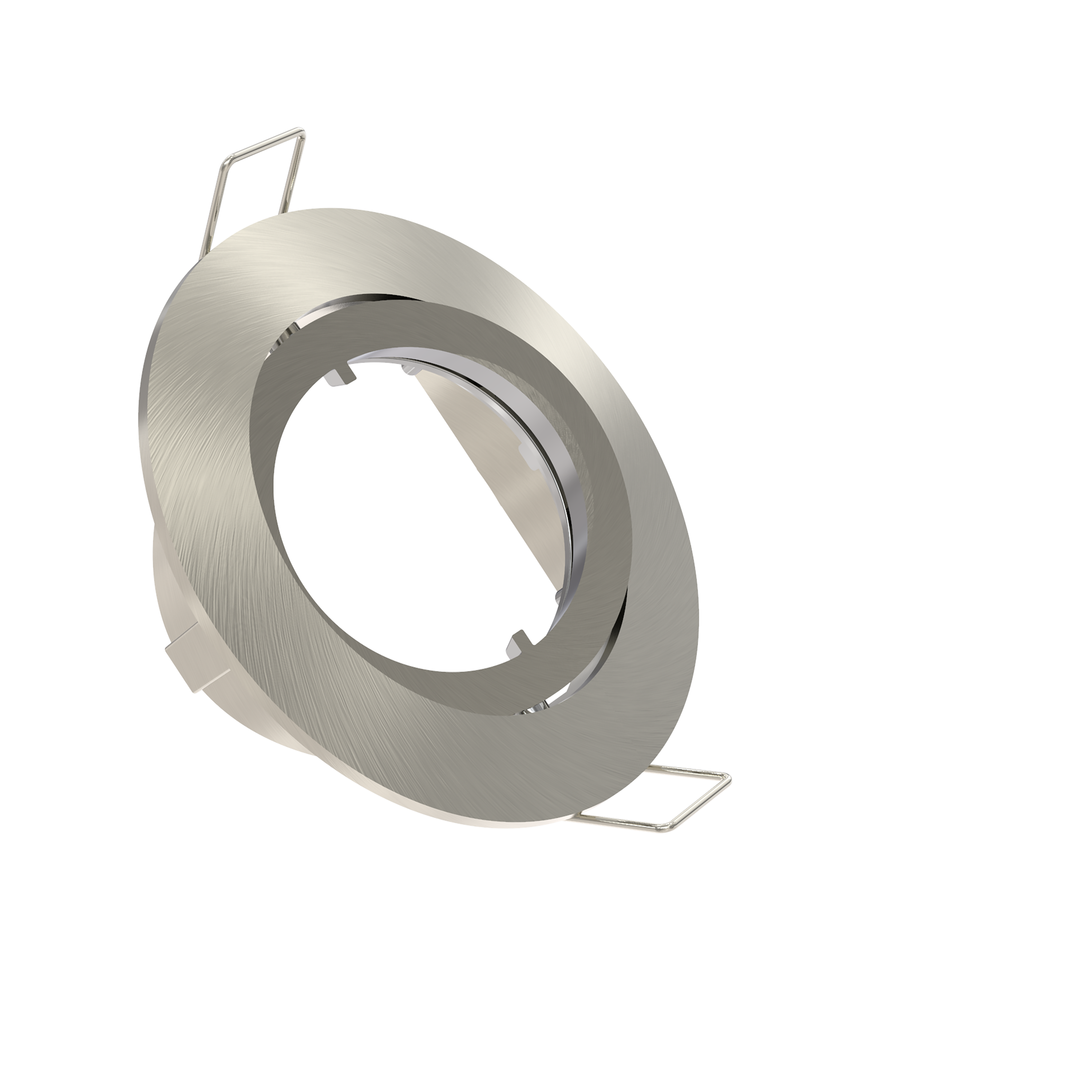 Downlight empotrable gris redondo cepillado y niquelado compatible con bombilla GU10 orientable INSPIRE Bama ø8.8 cm IP20 - Foco empotrable para techos - 7