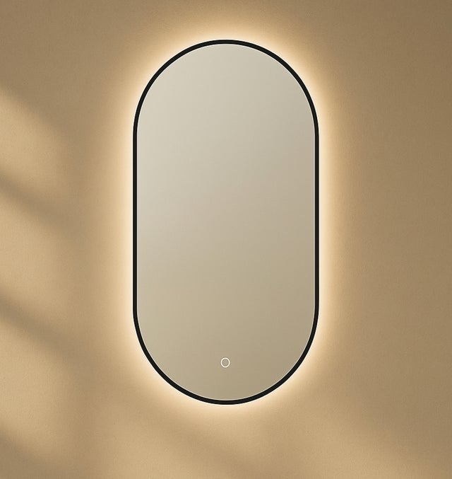 ESPEJO DE BAÑO CON LUZ LED EMMA 45X90CM NEGRO