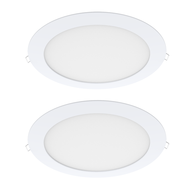 Lot 2 spots encastrés LED Extraflat, 1850 lm blanc neutre D.22,5cm INSPIRE blanc