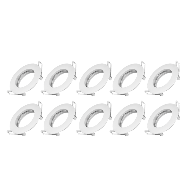 Lot 10 anneaux pour spot à encastrer fixe sans ampoule rond blanc