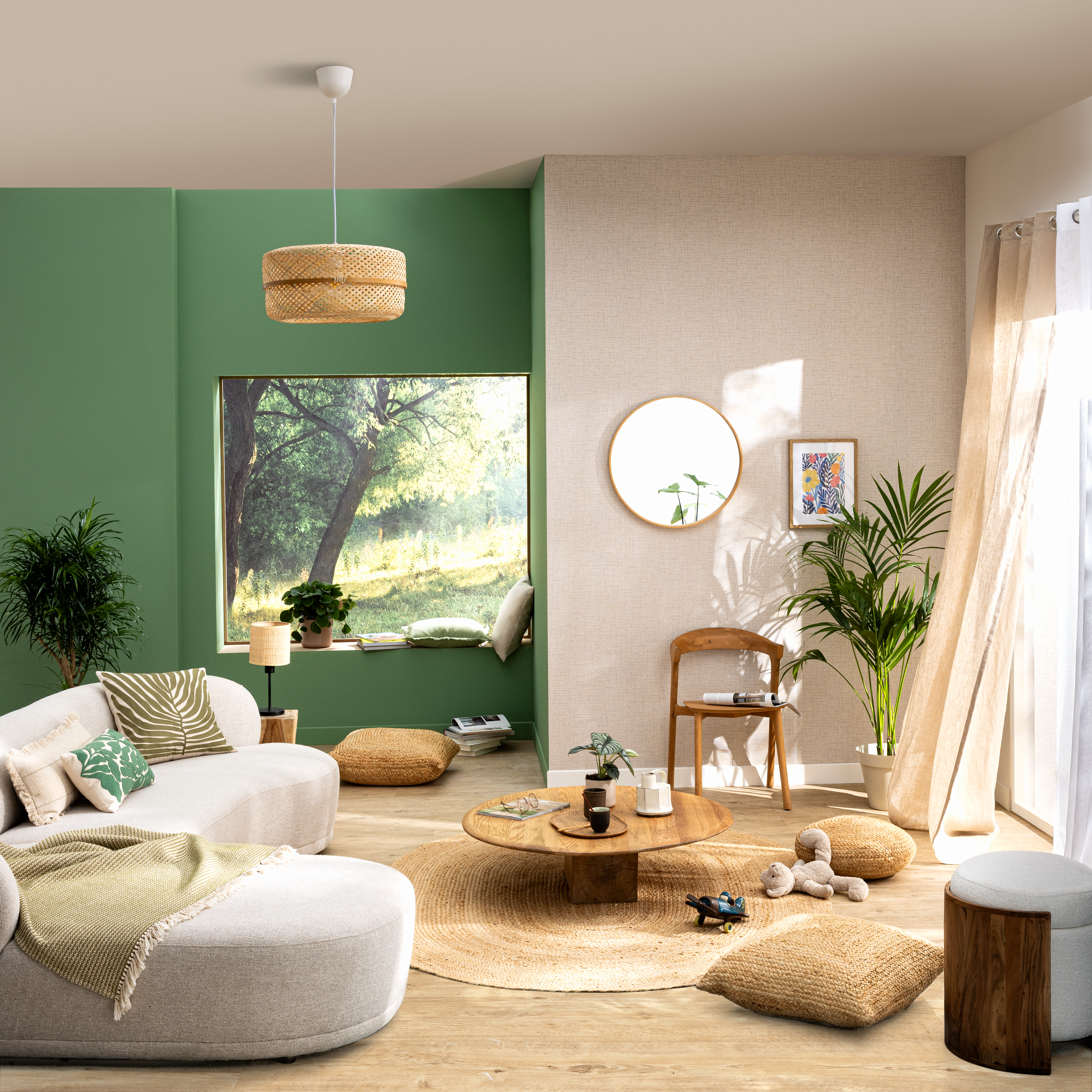 Espelho decorativo 62 cm madeira Nordik Inspire - 2