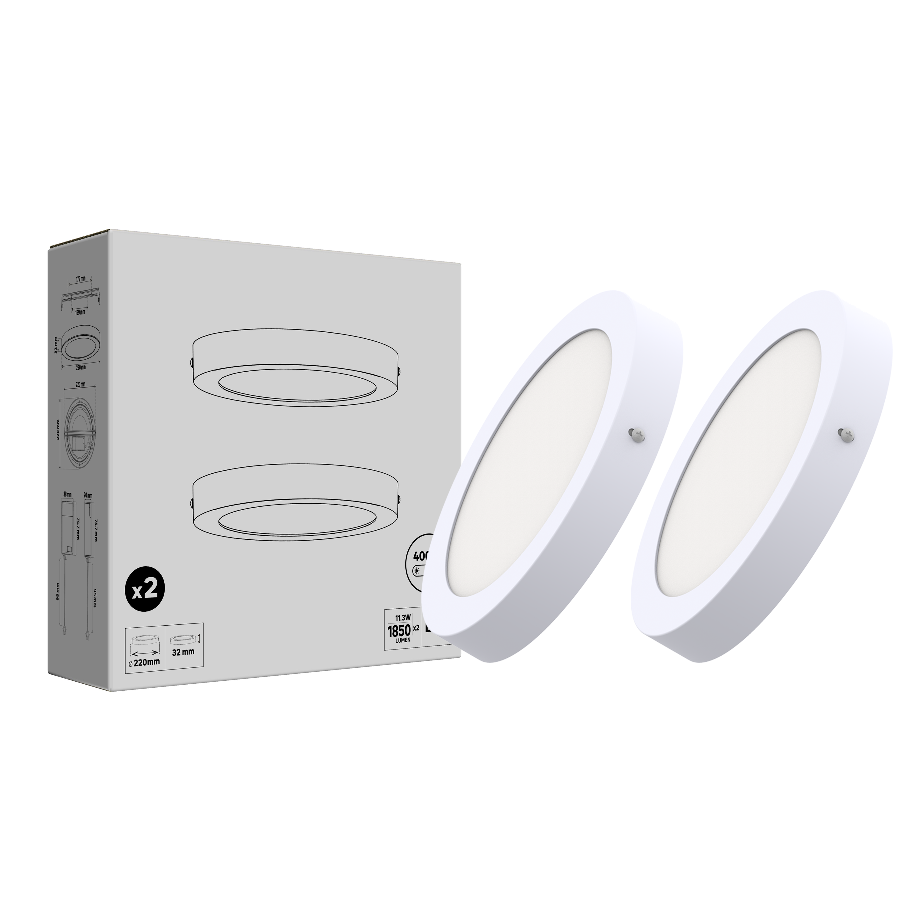 Candeeiro de teto com lâmpada interior LED 7cm branco - 6