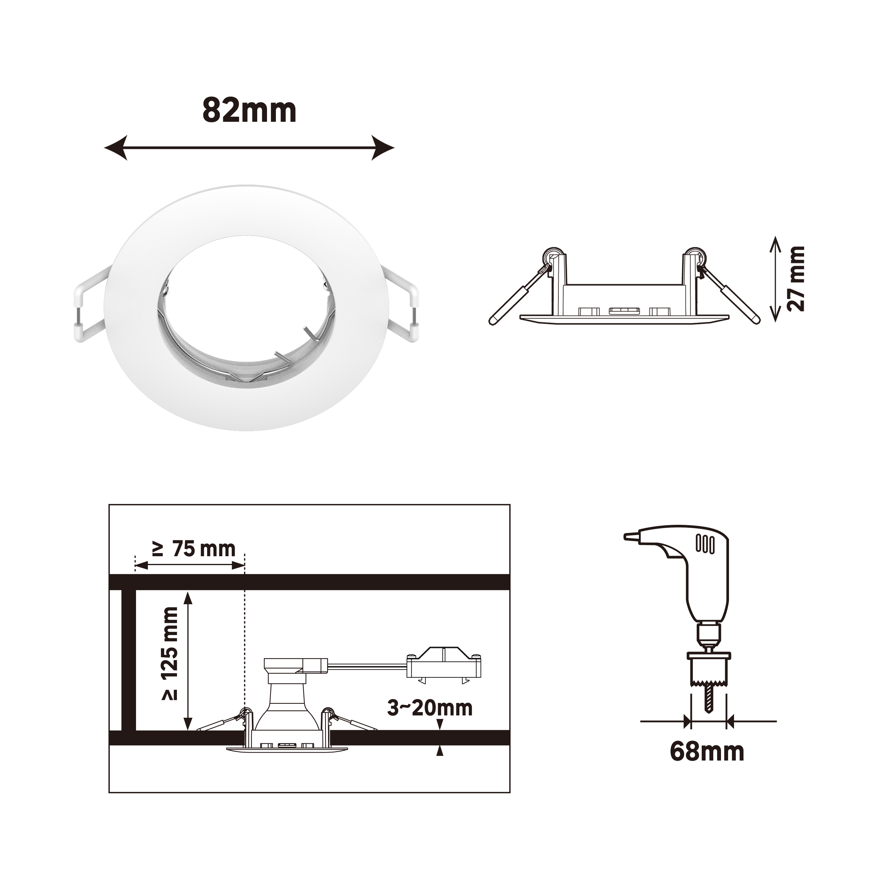 Oprawa stropowa biała GU10 - 6
