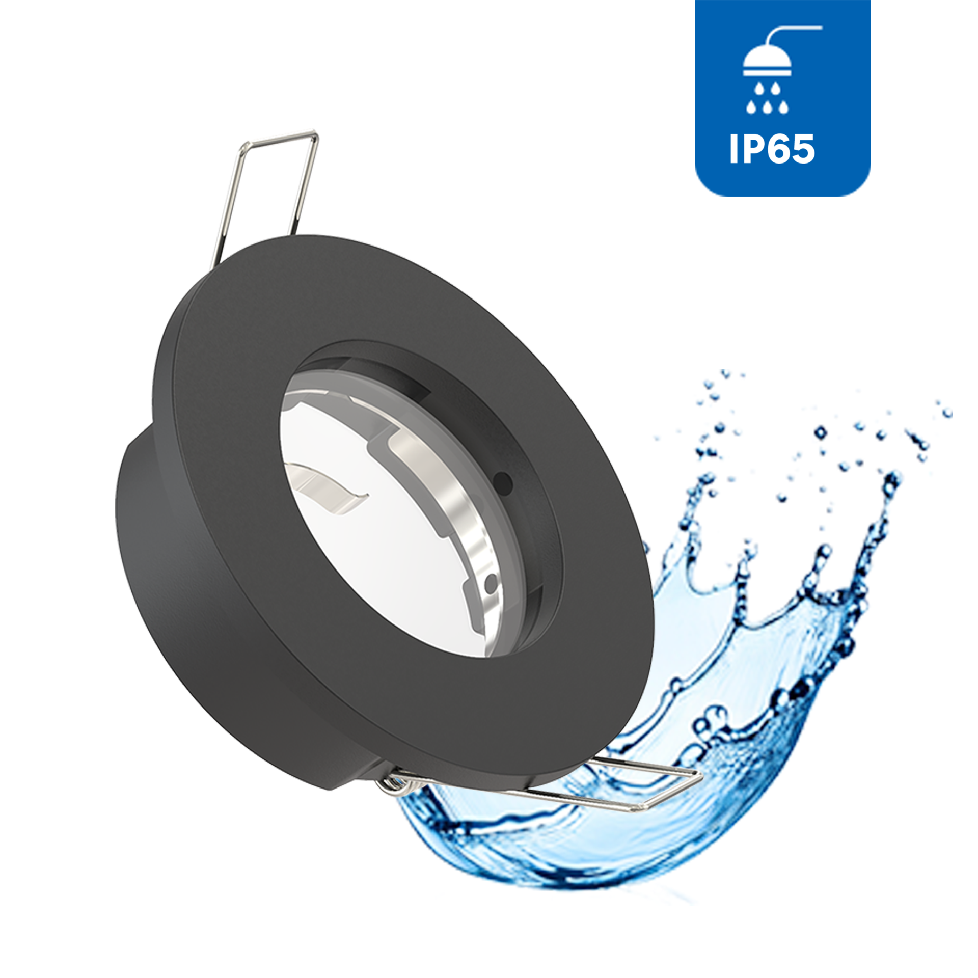 Oprawa wpuszczana Lecco GU10 8 cm czarna IP65 Inspire - 4
