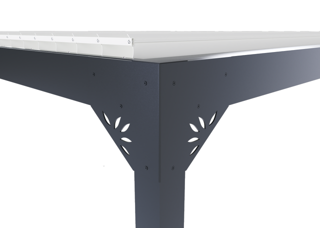 Lot de 2 angles de renfort aluminium pour pergola Caleta adossée gris 7016 sablé