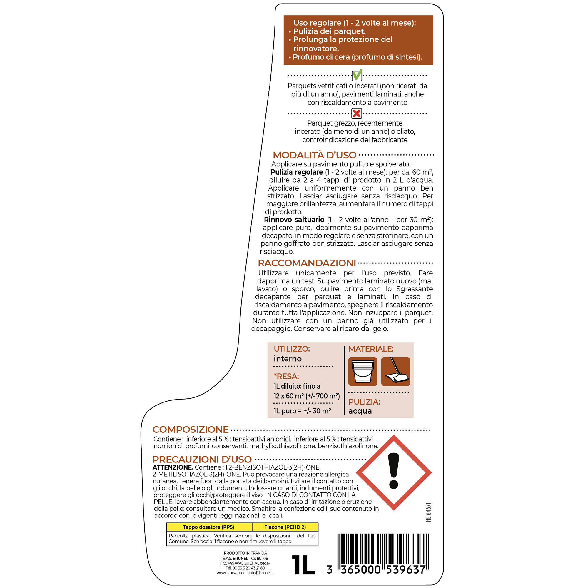 Prodotto per la manutenzione STARWAX lucidante Protector parquet 1 L - 5