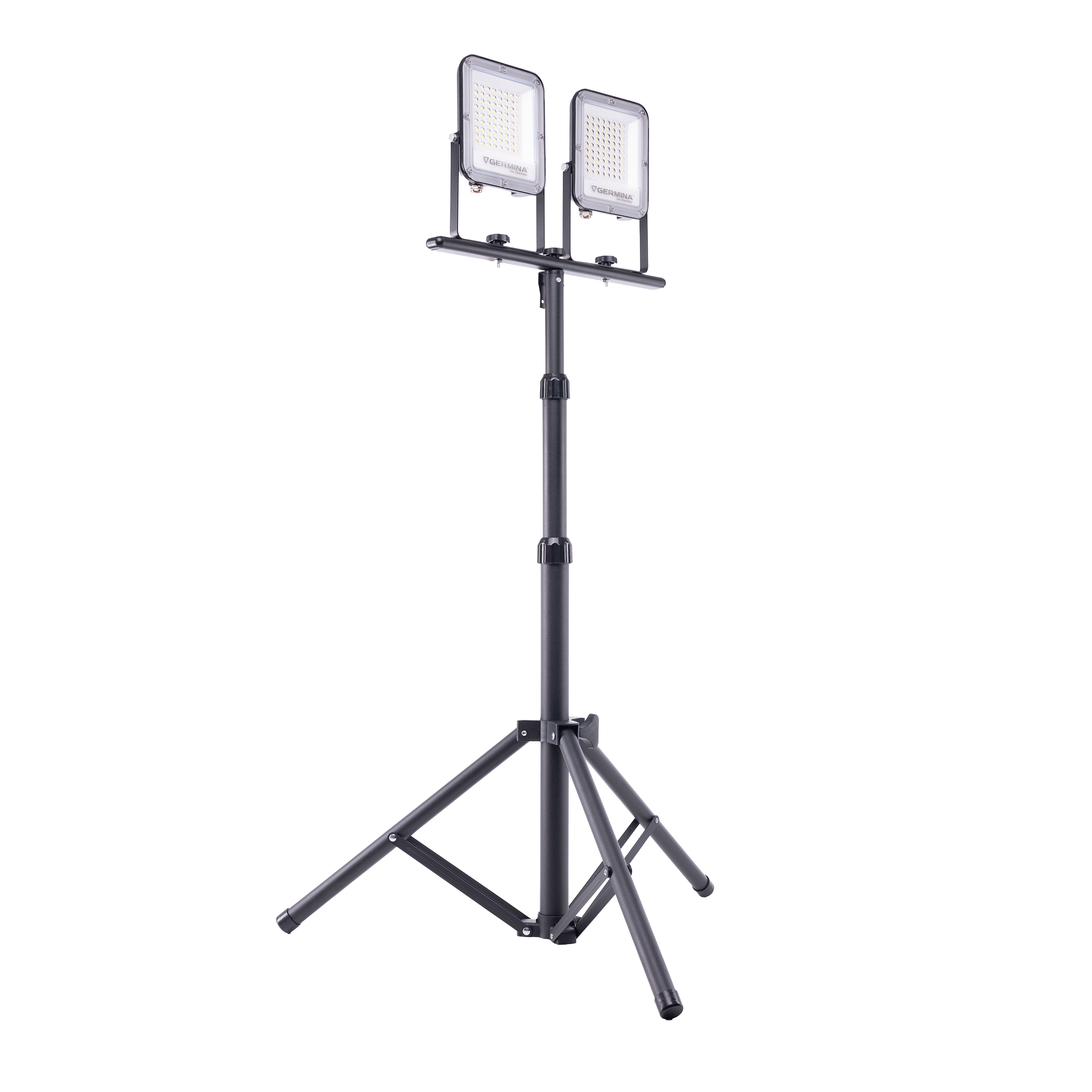 Projektor naświetlacz LED na statywie do warsztatu 2x5000 LM 50W IP44 czarny Germina