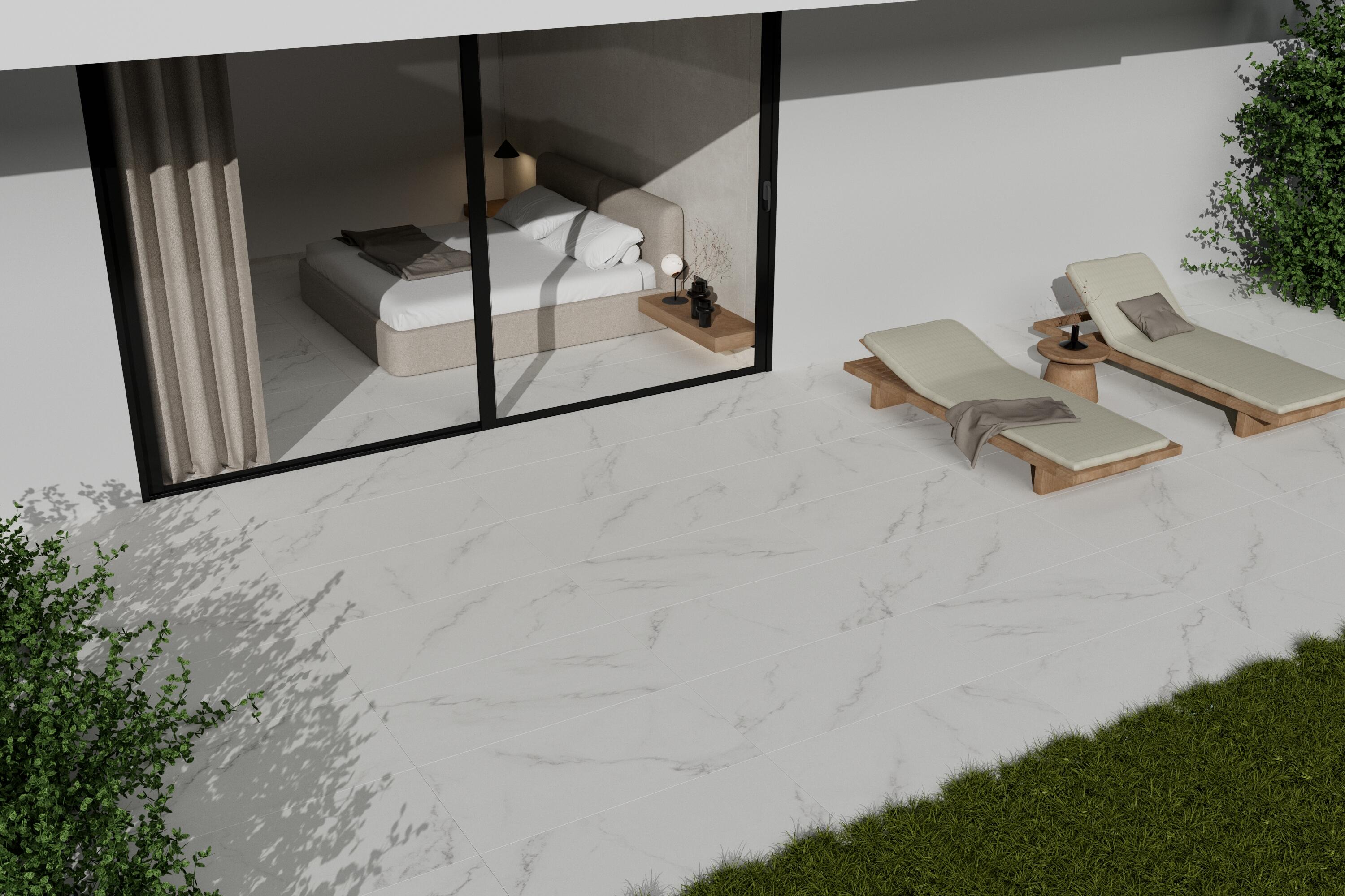 Azulejo porcelánico nova efecto mármol blanco 60x120 cm c1 argenta