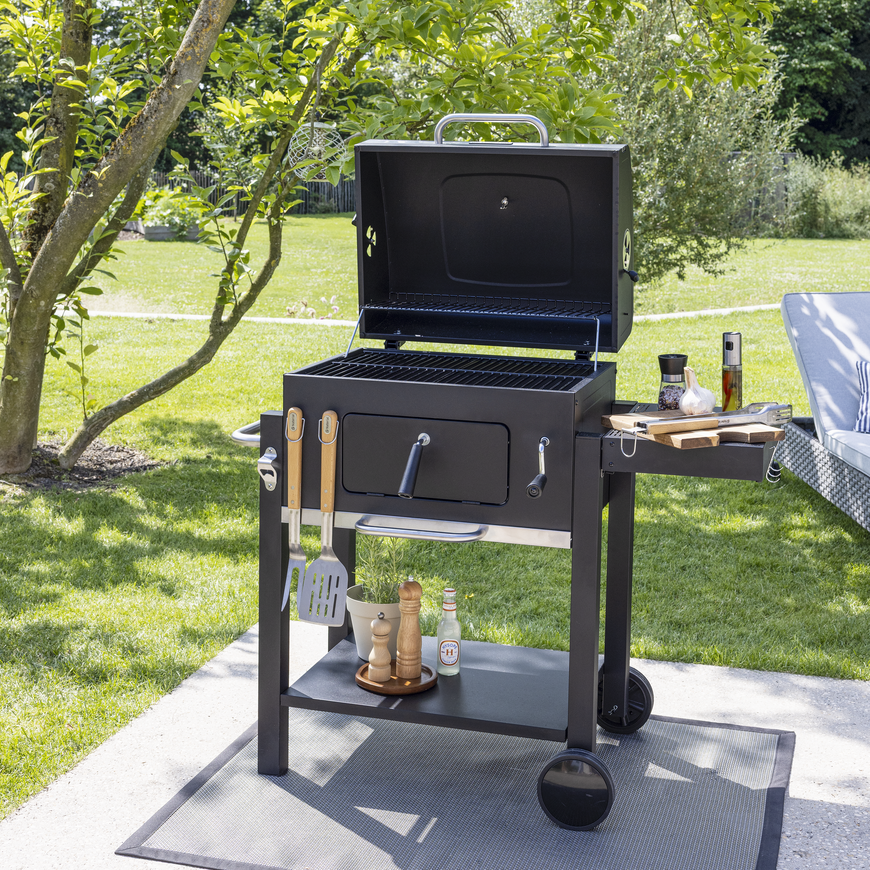 Barbecue a carvão 61x46 cm preto Naterial Centaurus - 11