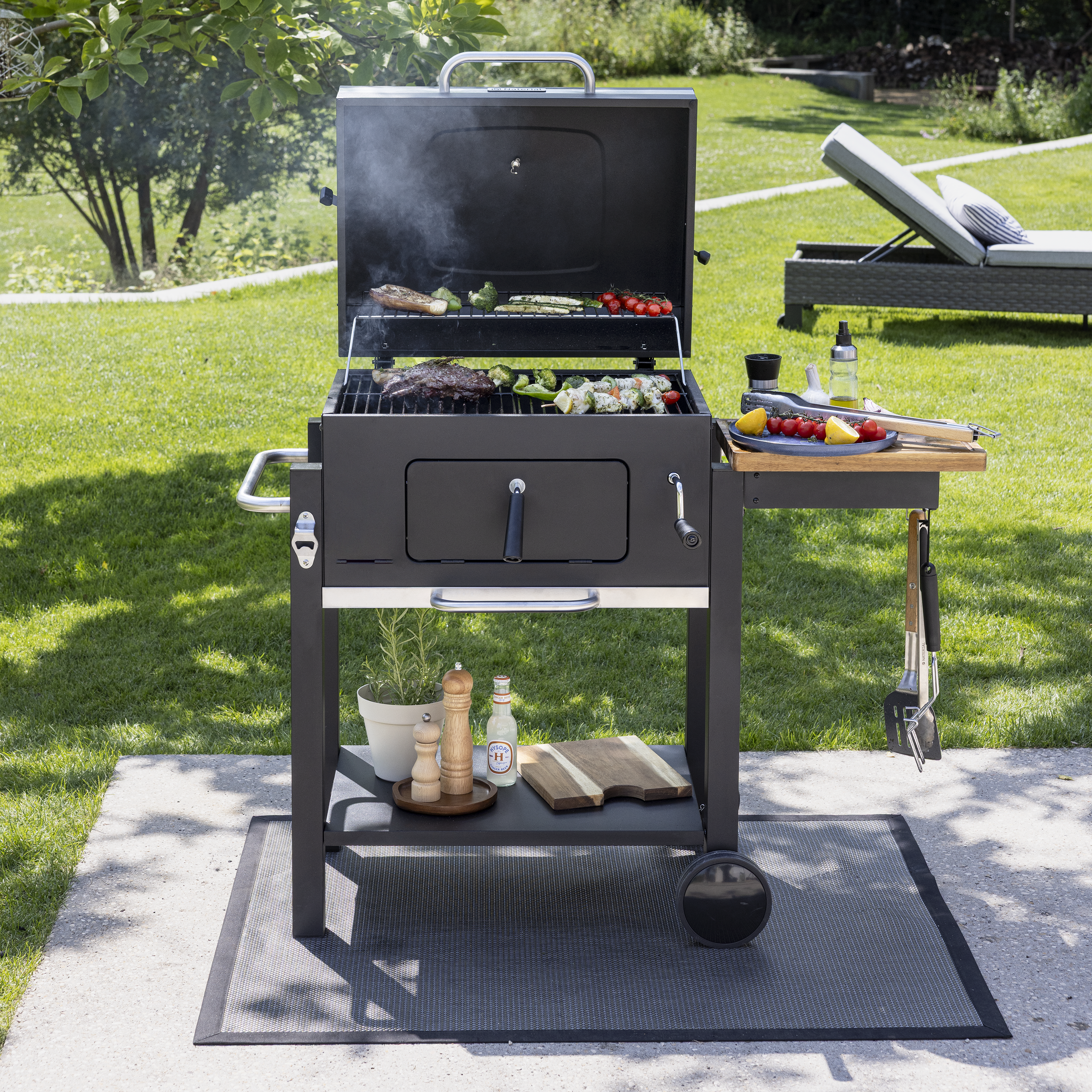 Barbecue a carvão 61x46 cm preto Naterial Centaurus - 5