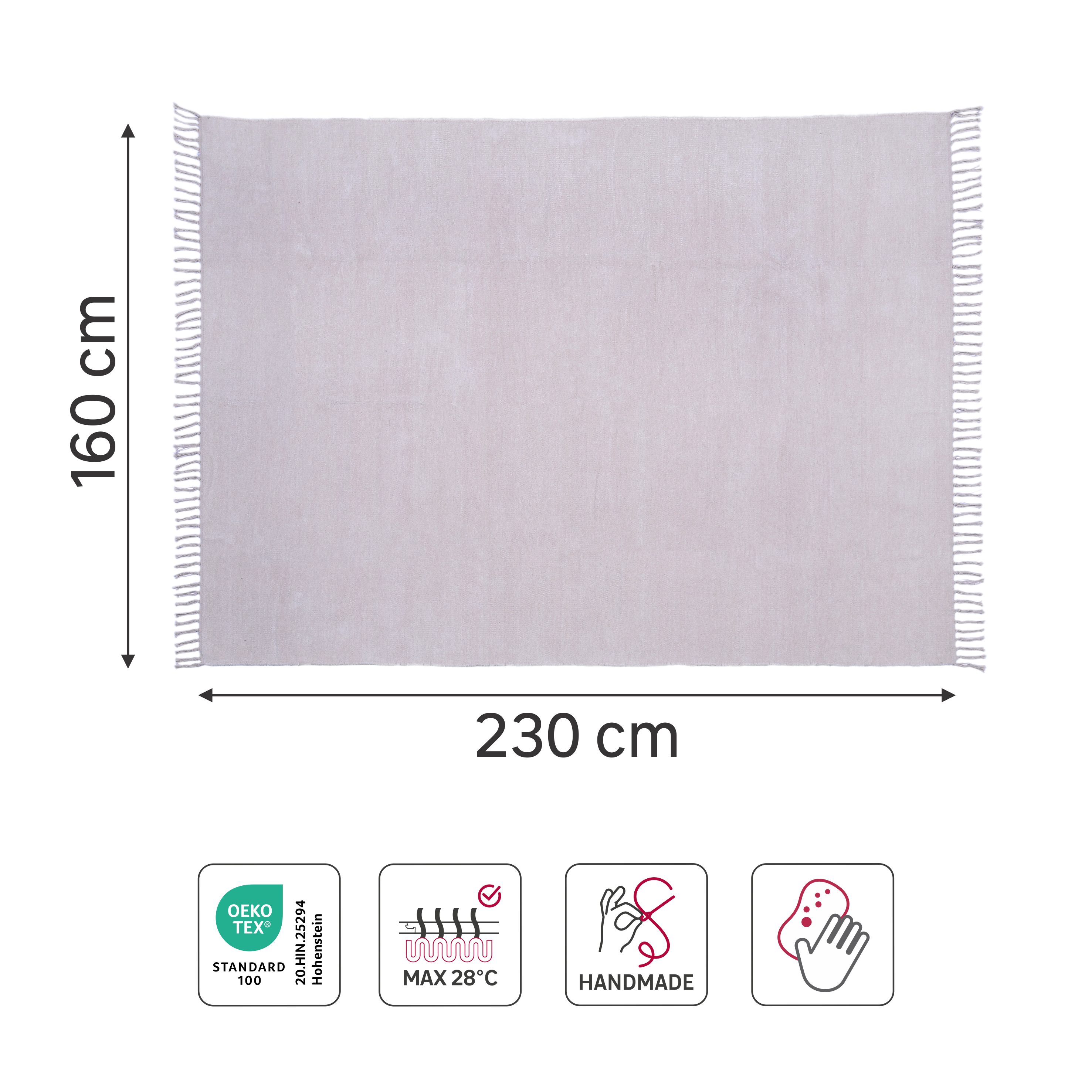 Tapete liso Manoa 160x230cm branco Inspire - 6