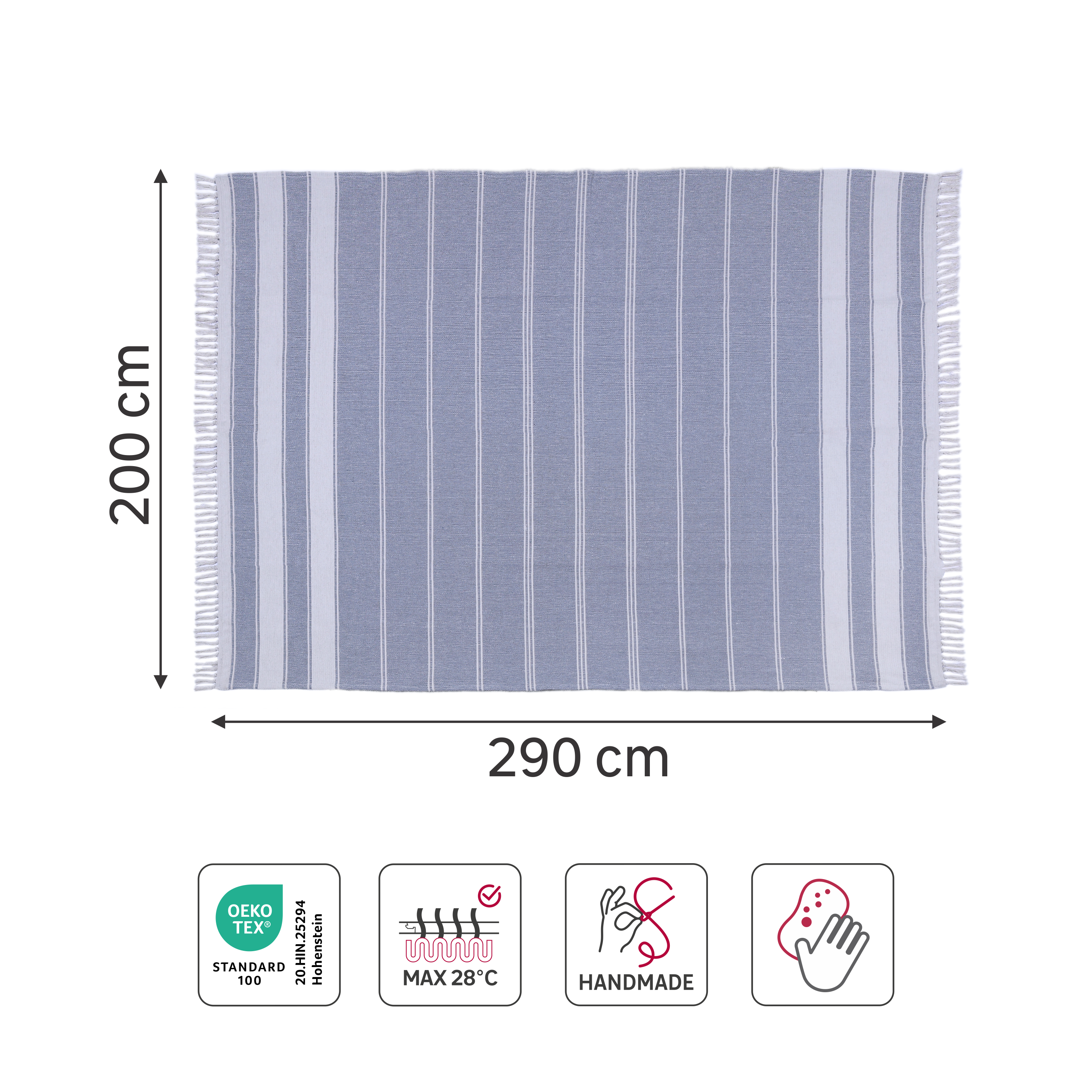 Tapete geométrico Stripy 200x290cm azul Inspire - 6