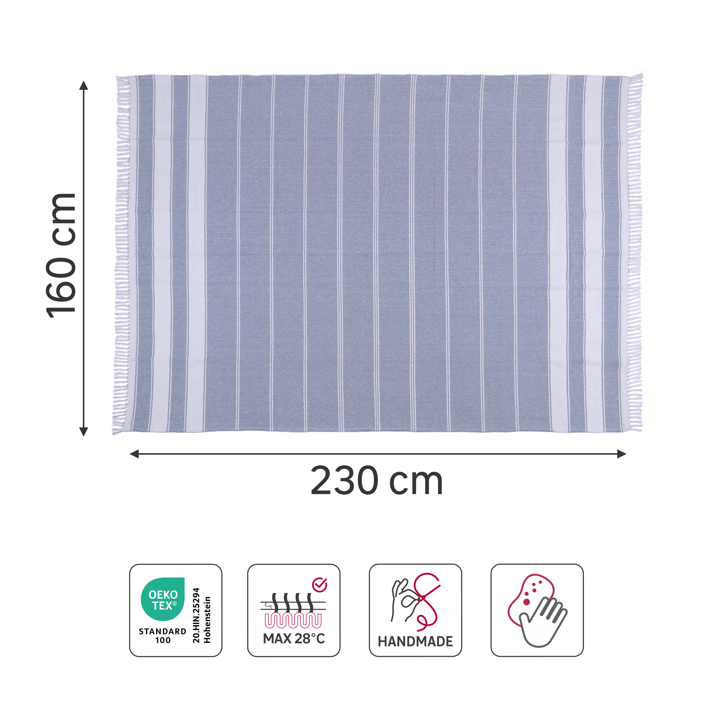 Tapete geométrico Stripy 160x230cm azul Inspire - 5