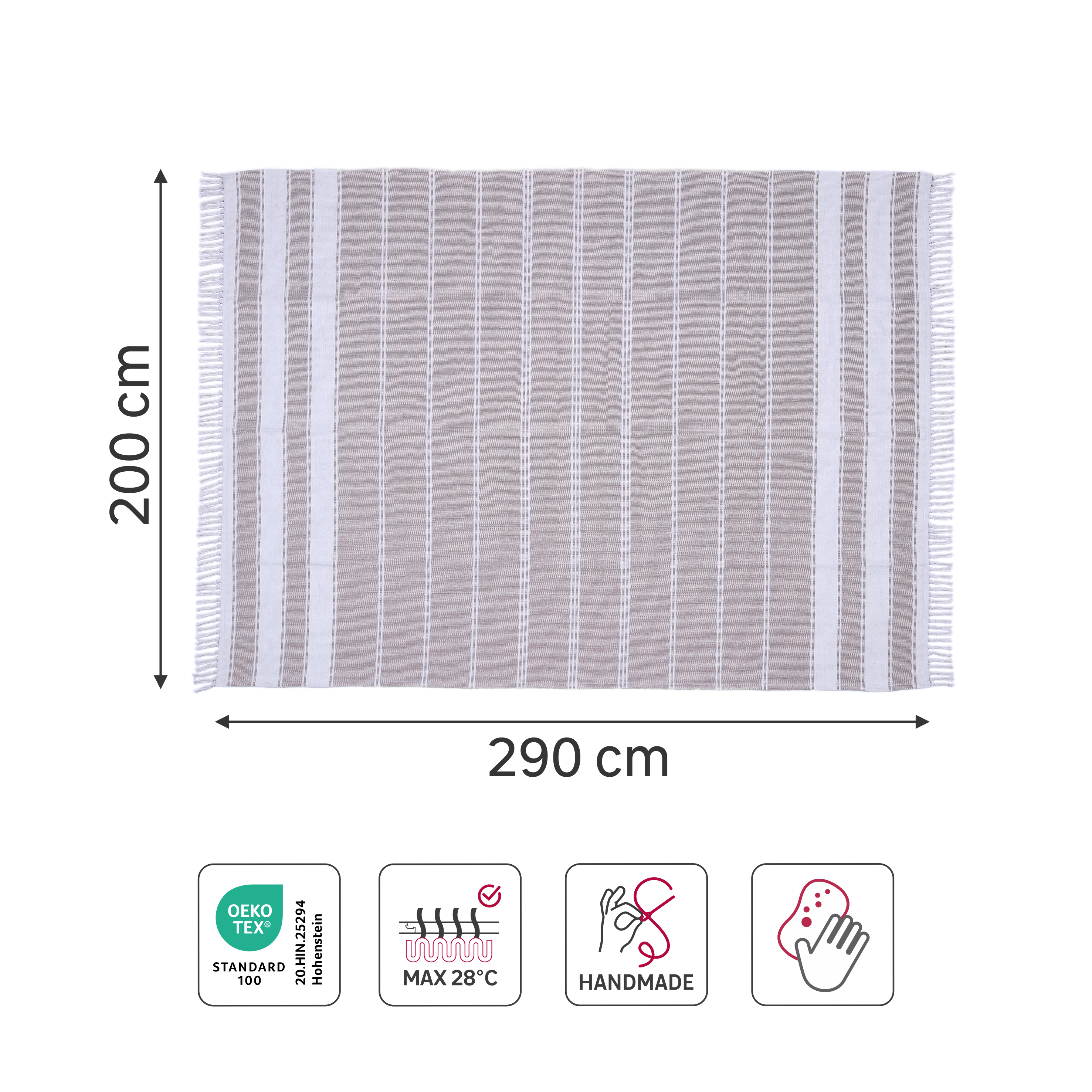 Tapete geométrico Stripy 200x290cm bege Inspire - 5