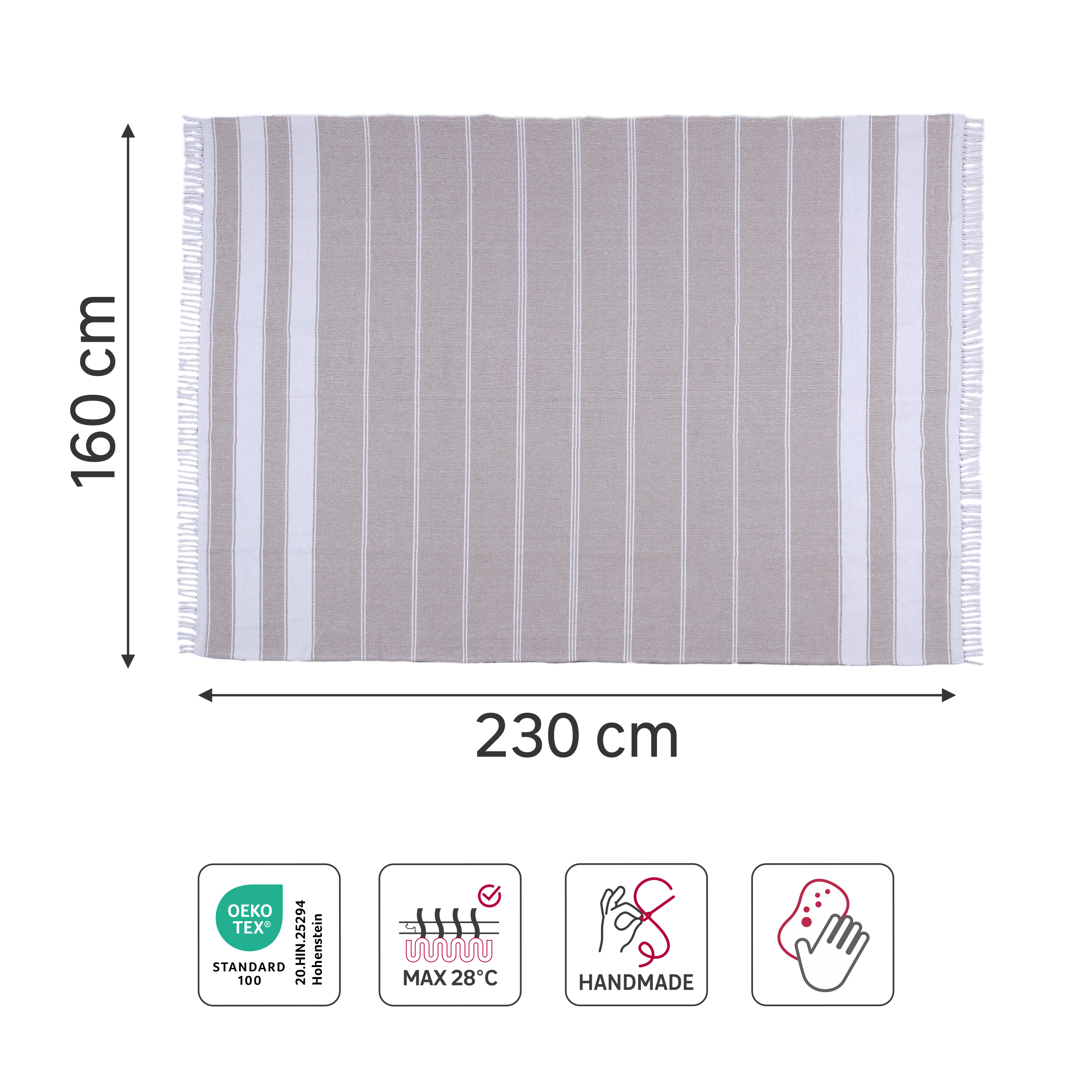 Tapete geométrico Stripy 160x230cm bege Inspire - 5