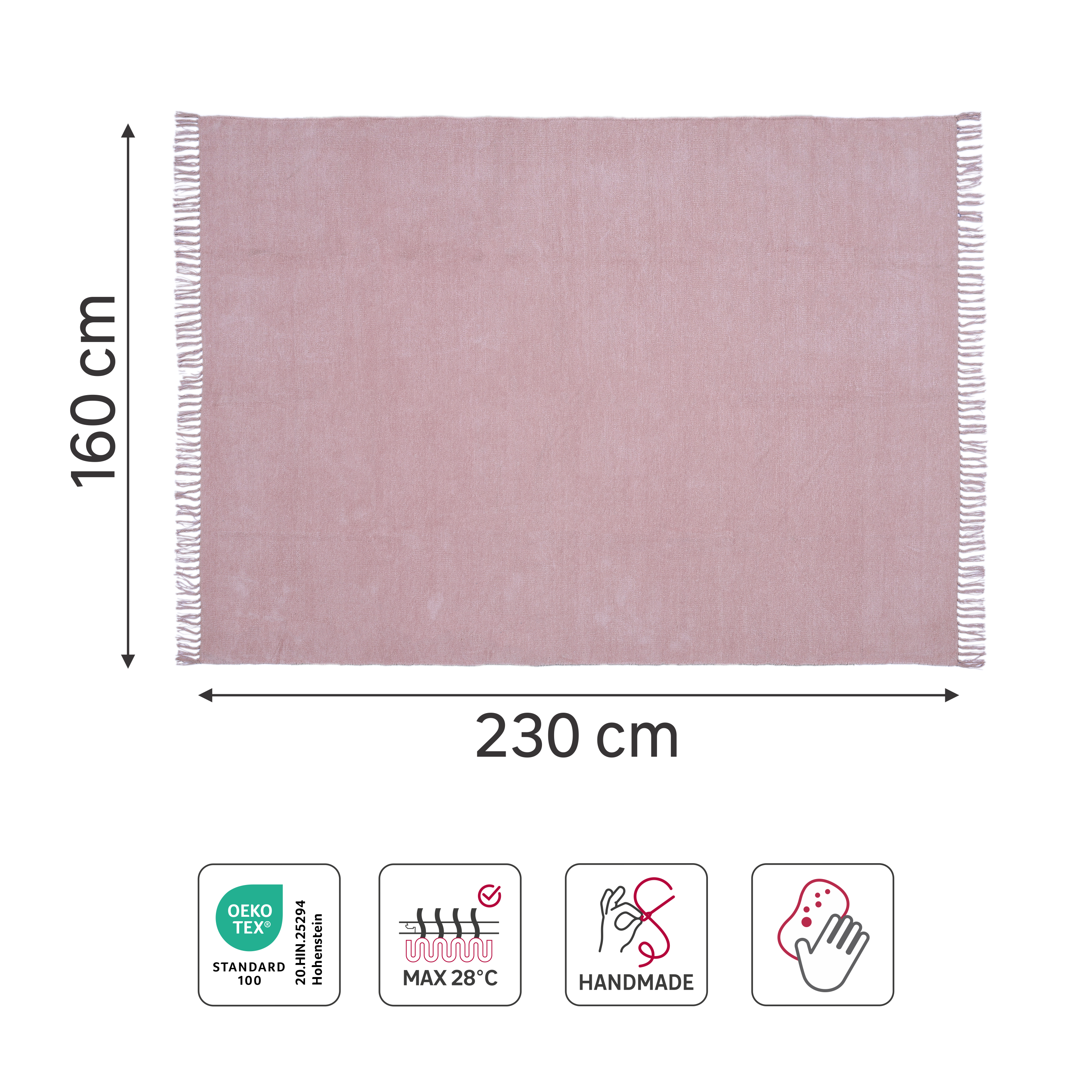 Tapete liso Manoa 160x230cm rosa Inspire - 6