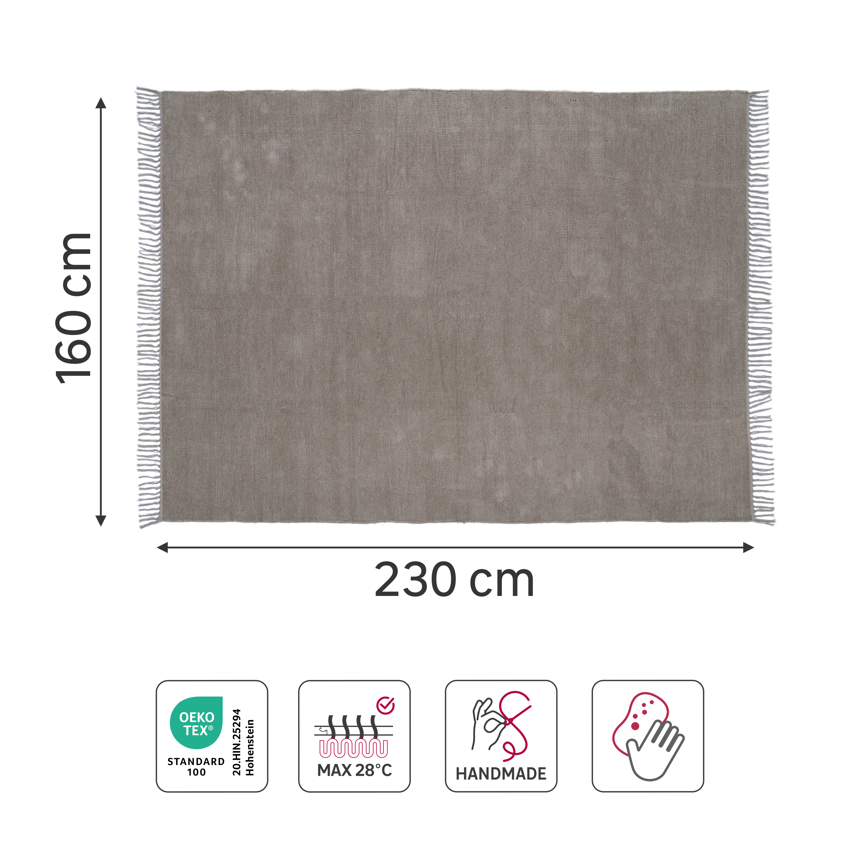 Tapete liso Manoa 160x230cm castanho Inspire - 5