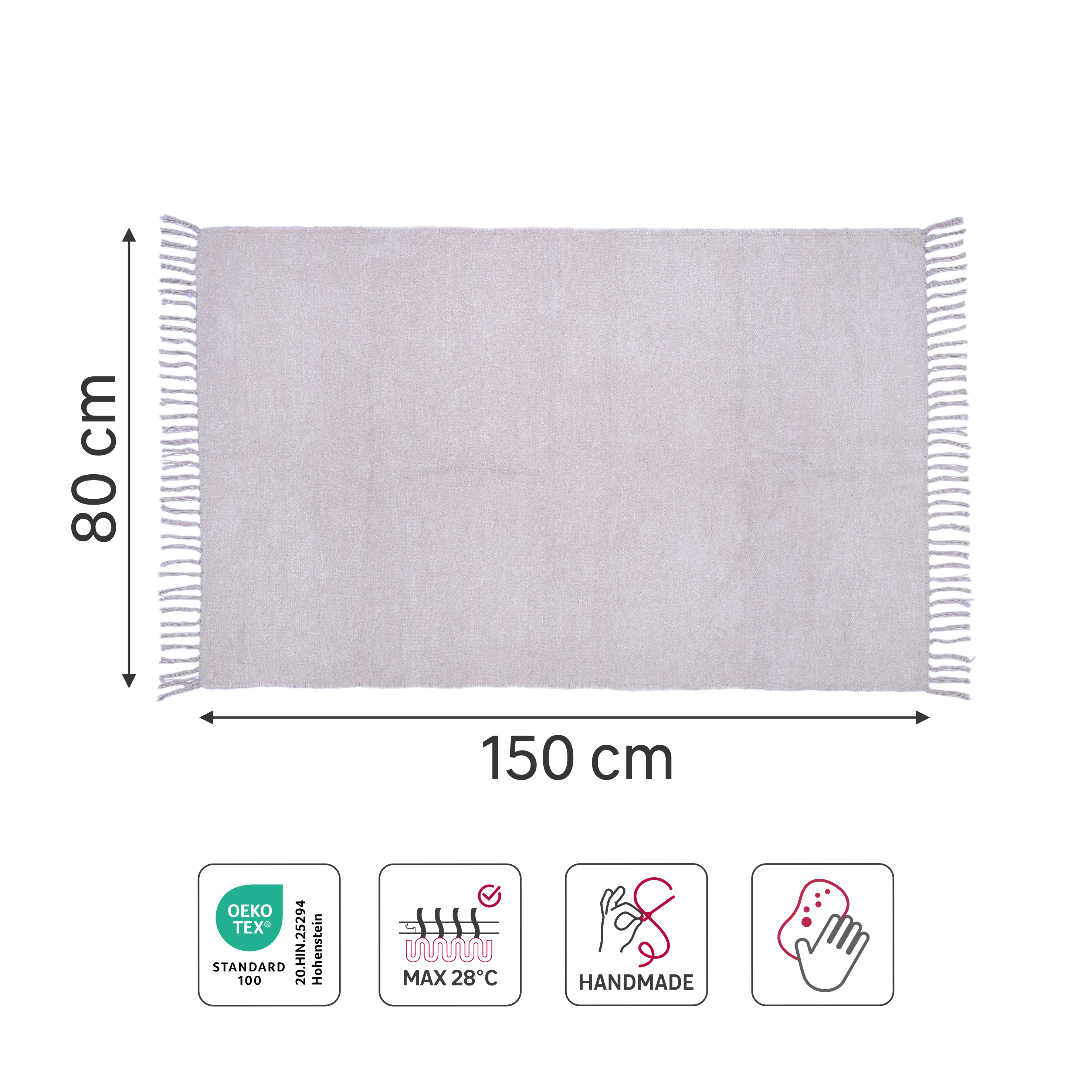 Tapete corredor Manoa 80x150cm branco Inspire - 6