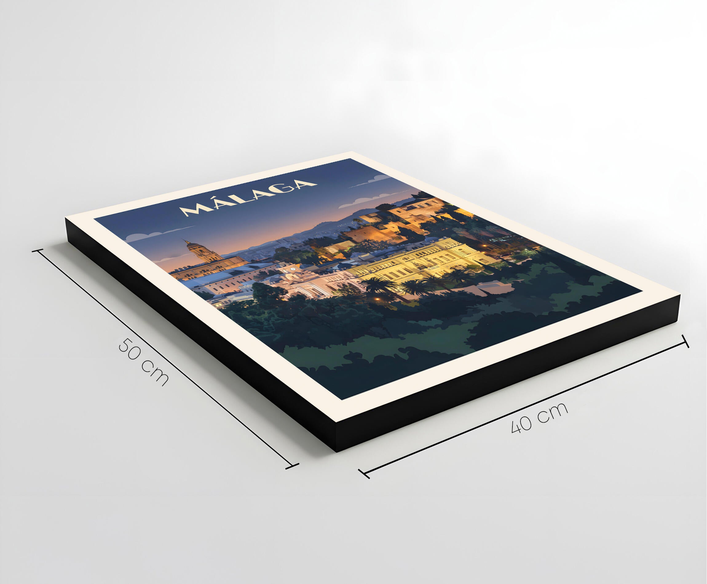 Pintura impresa sin marco Urban city de 40 x 50 cm. MDF Ciudad Retro Alcazaba Málaga multicolor - 4