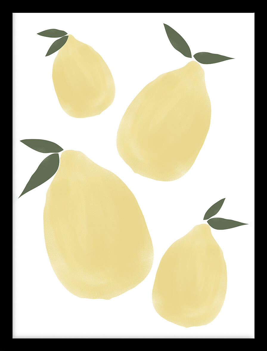 Gad Gonzalez Arte Y Decoración  Cuadro Pintura Impresa Enmarcada Comida Y Bebida Rectangular De 32 X 42 Cm. Plexiglás Lemon Fruit Marco Color Amarillo/Negro , Leroy Merlin