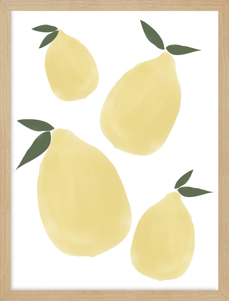 Gad Gonzalez Arte Y Decoración  Cuadro Pintura Impresa Enmarcada Comida Y Bebida Rectangular De 32 X 42 Cm. Plexiglás Lemon Fruit Marco Color Roble Amarillo , Leroy Merlin