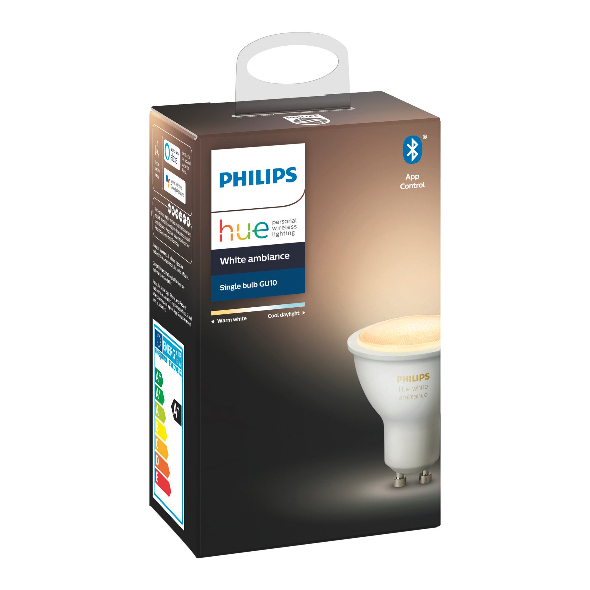 Lampadina HUE AMBIENCE BLUETOOTH, LED, GU10 faretto, trasparente, cct, 5W= 350 LM 42° dimmerabile, PHILIPS HUE - 18