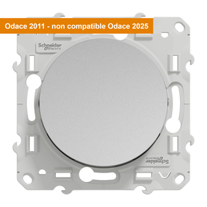Enjoliveur Schneider Odace Aluminium Brossé - Réf. S530802J 039173 - Neuf France