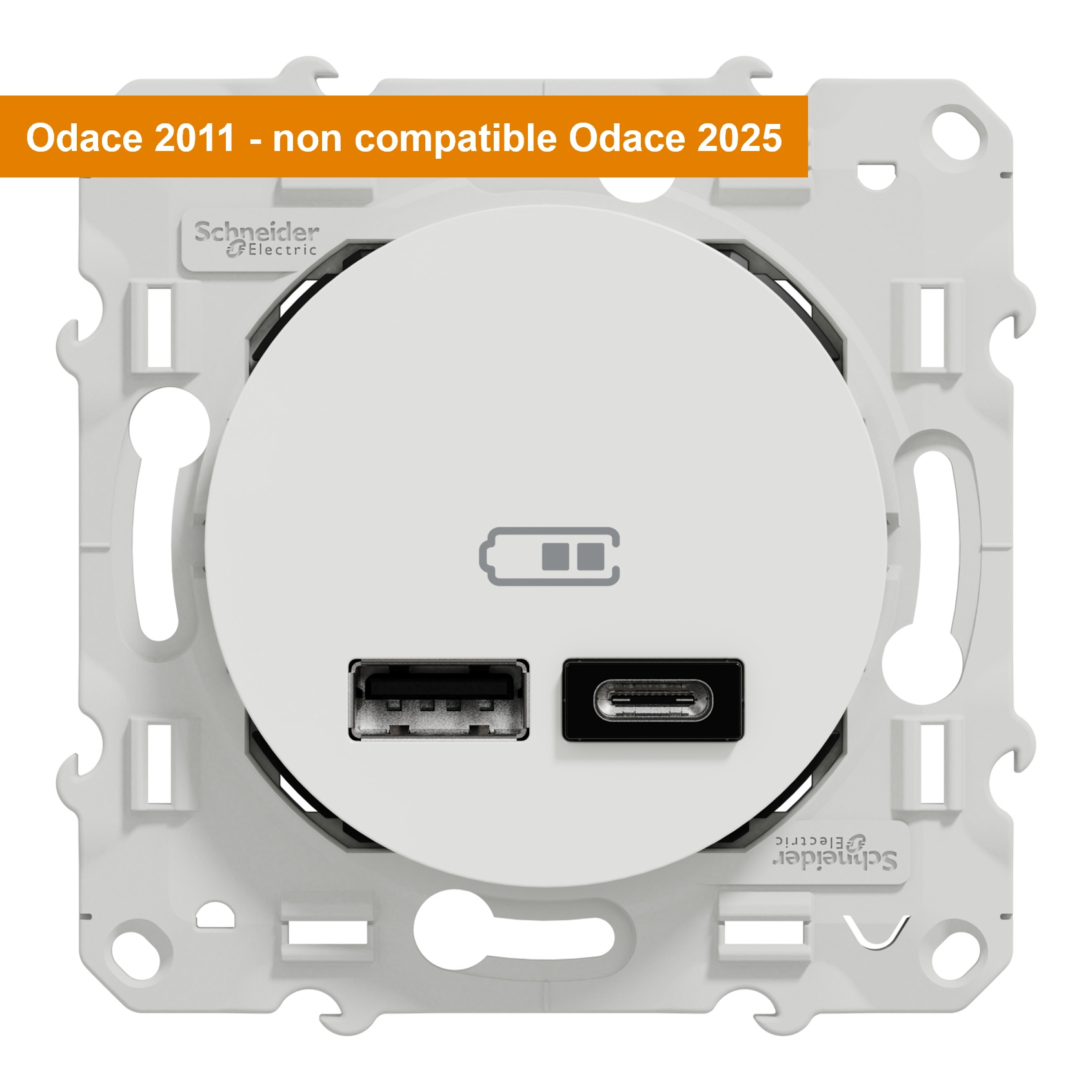 Double prise USB ODACE - SCHNEIDER ELECTRIC - 2