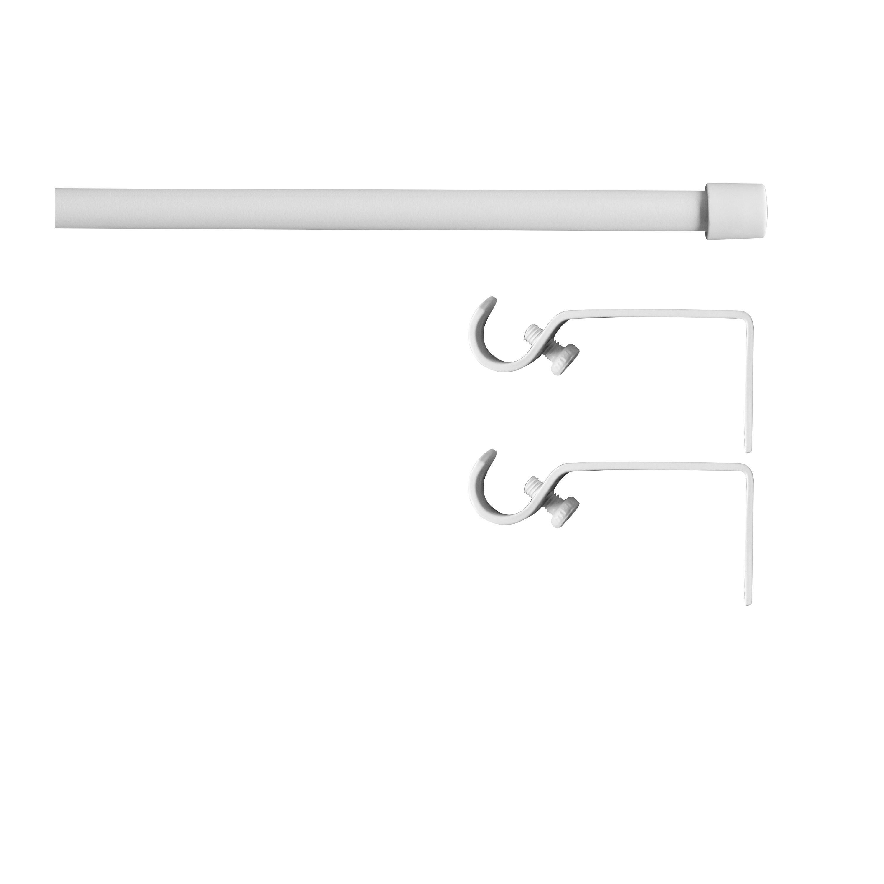 Kit de tringle à rideaux blanc Tika, diam.10.0 mm - 2