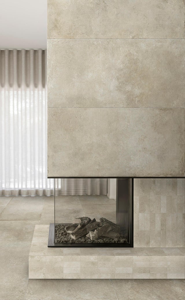 Piastrella Mosaico in gres porcellanato Intonaco grigio L 30 x L 30cm x Sp. 0.9 mm, 4 pezzi