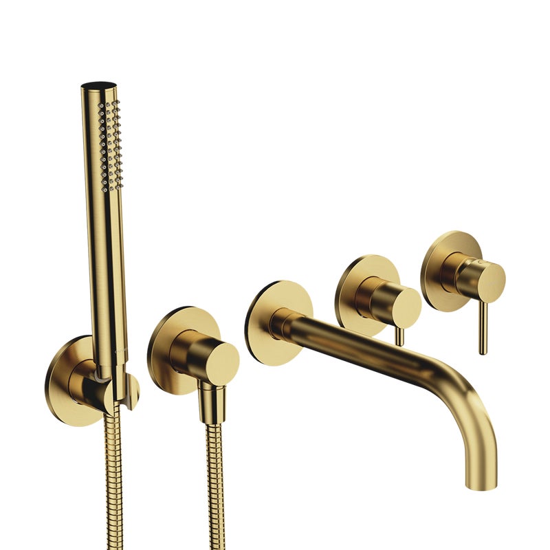 Bateria wannowa podtynkowa Simplon mosiądz szczotkowany Omnires