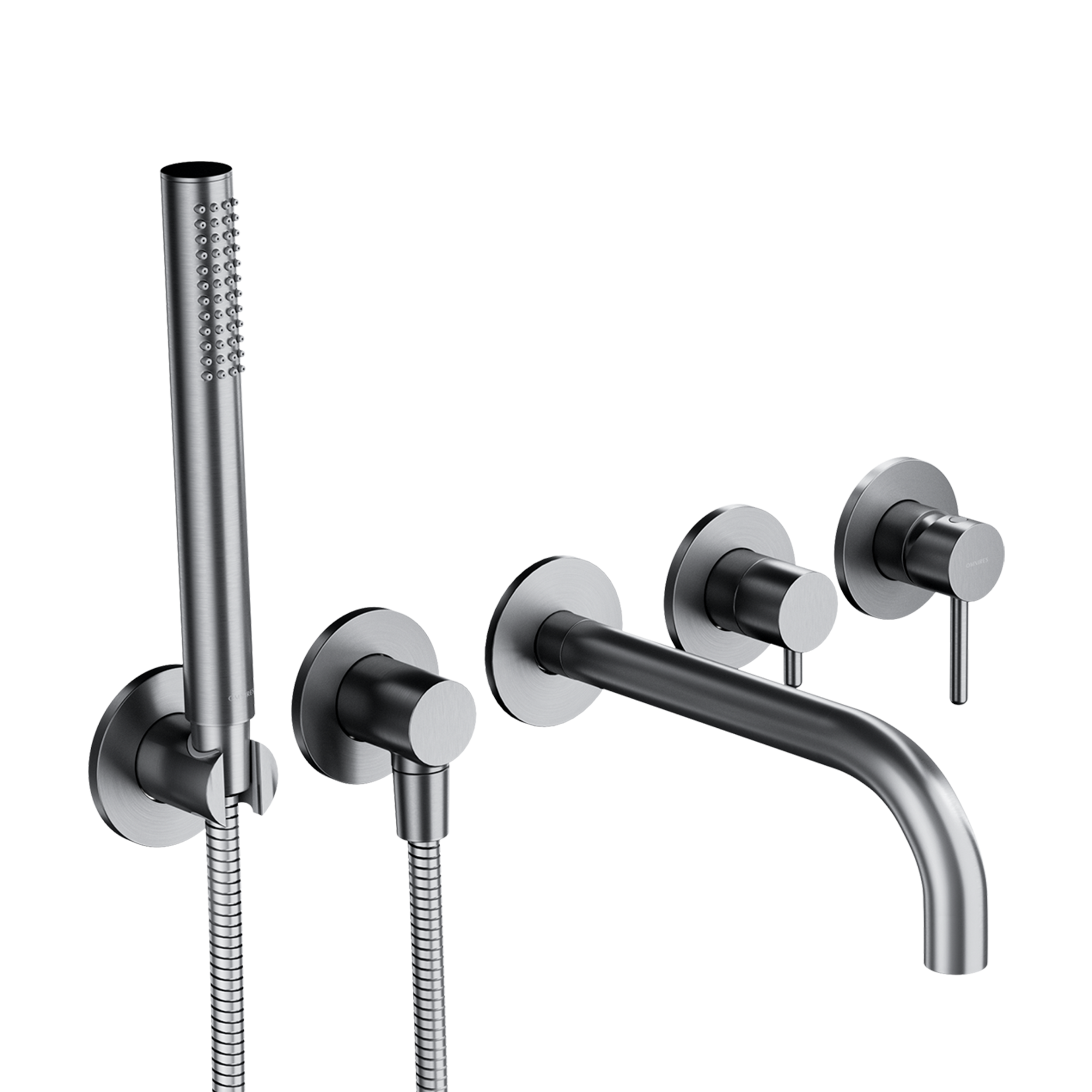 Bateria wannowa podtynkowa Simplon nikiel szczotkowany Omnires