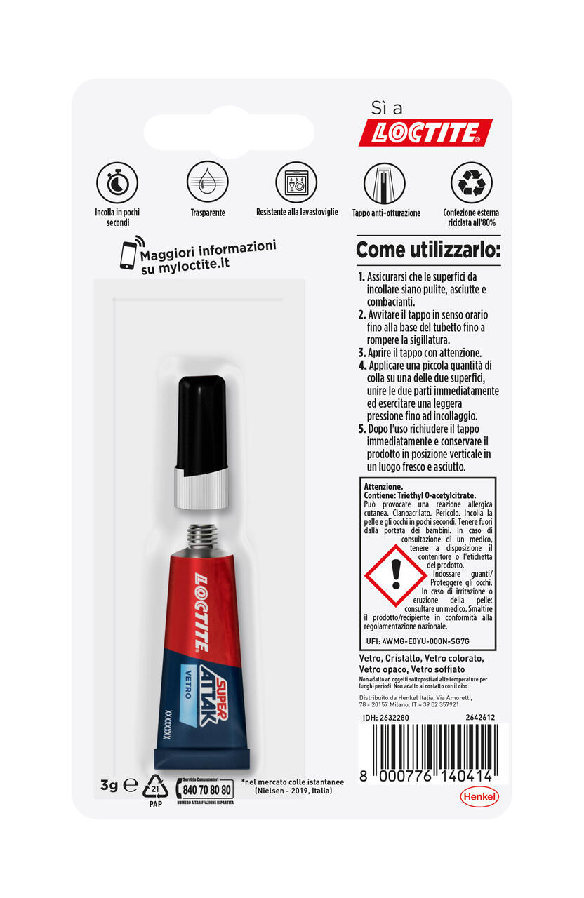 Colla per ricostruire LOCTITE Superattak trasparente - 3