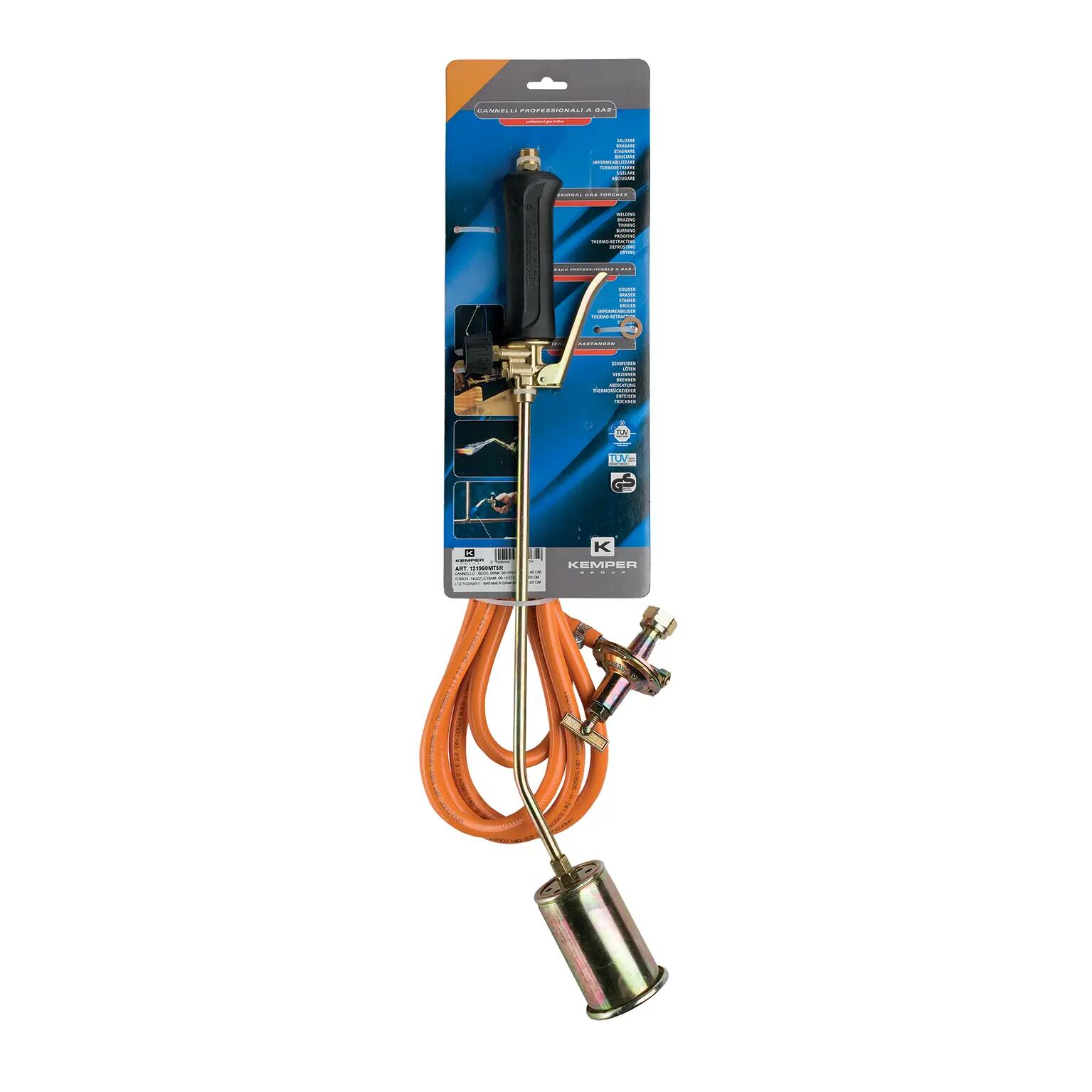 Cannello A Leva Professionale Kemper 121960LP – Con Accensione Piezoelettrica, Prolunga 60 Cm, Bruciatore 60 Mm