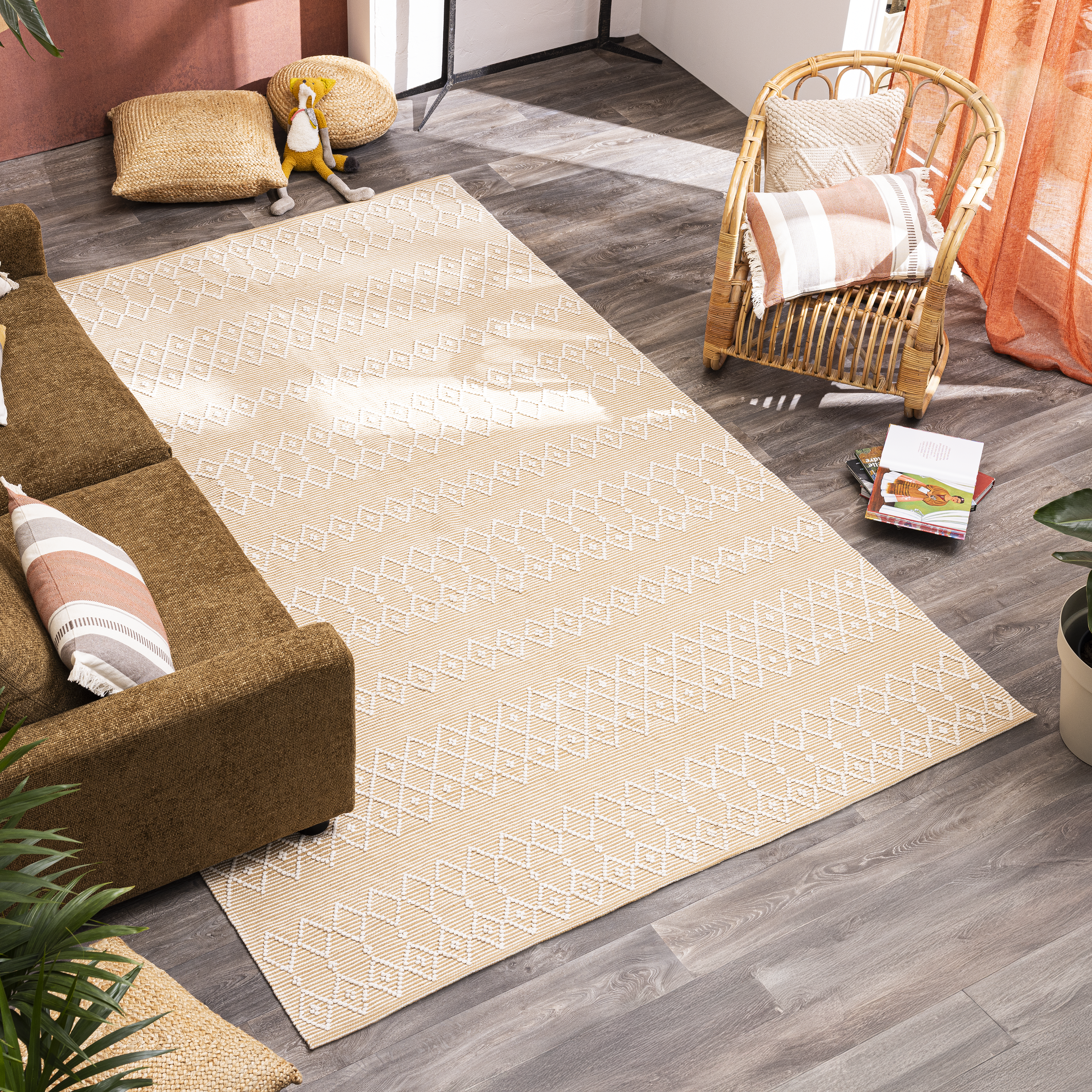 Tapete geométrico Pointilles 200x290cm bege Inspire - 3