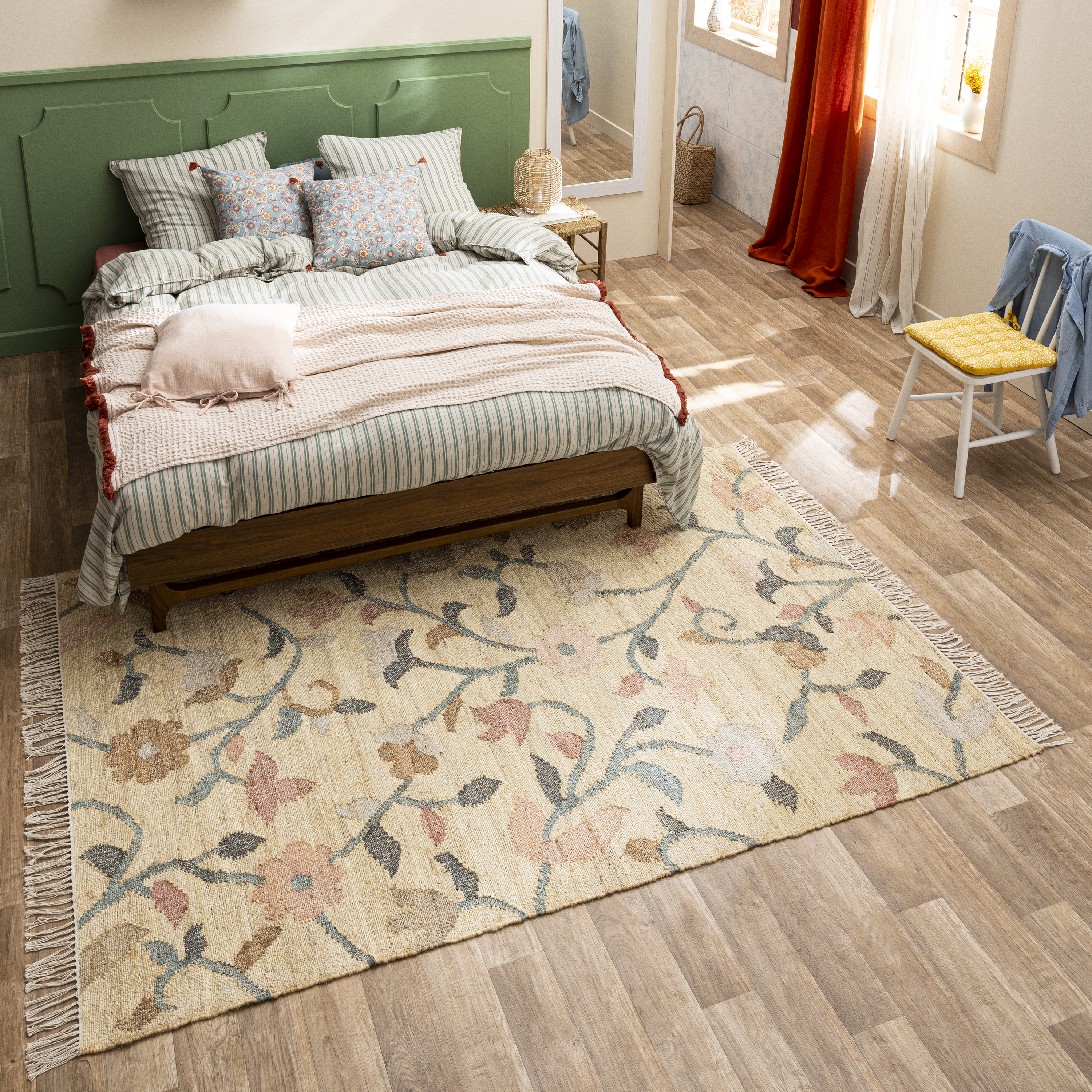Tapete botânico Sakura 160x230cm multicor Inspire - 3