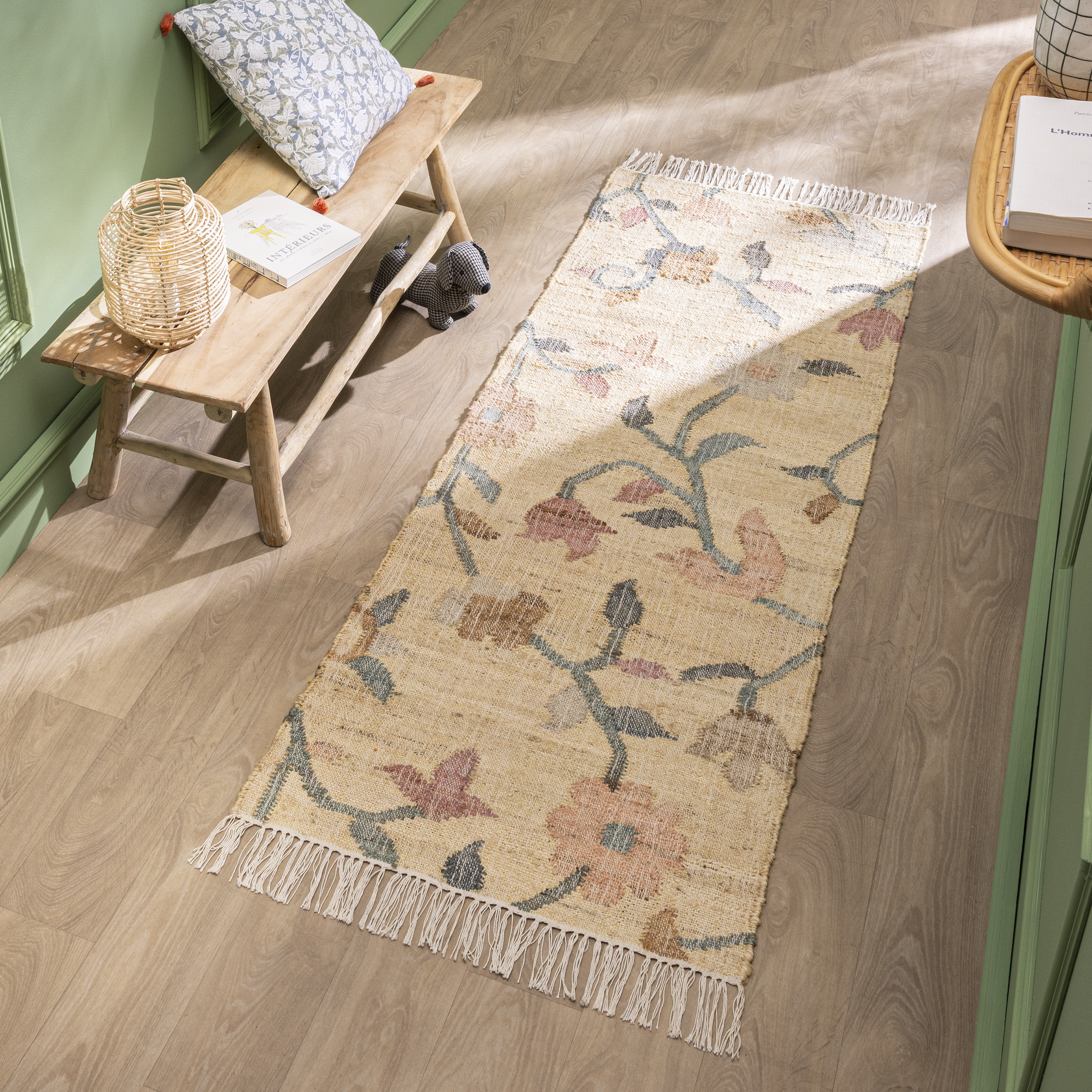 Tapete botânico Sakura 80x200cm multicor Inspire - 3