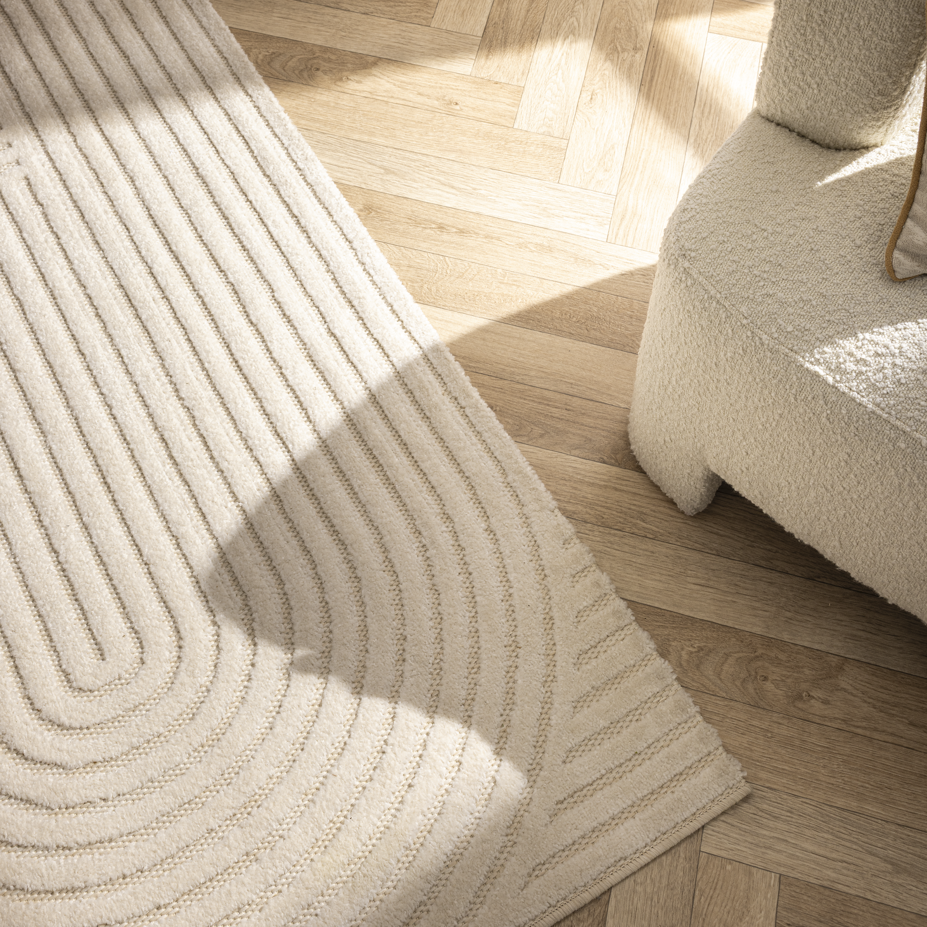 Tapete liso Loop 120x170cm bege Inspire - 5