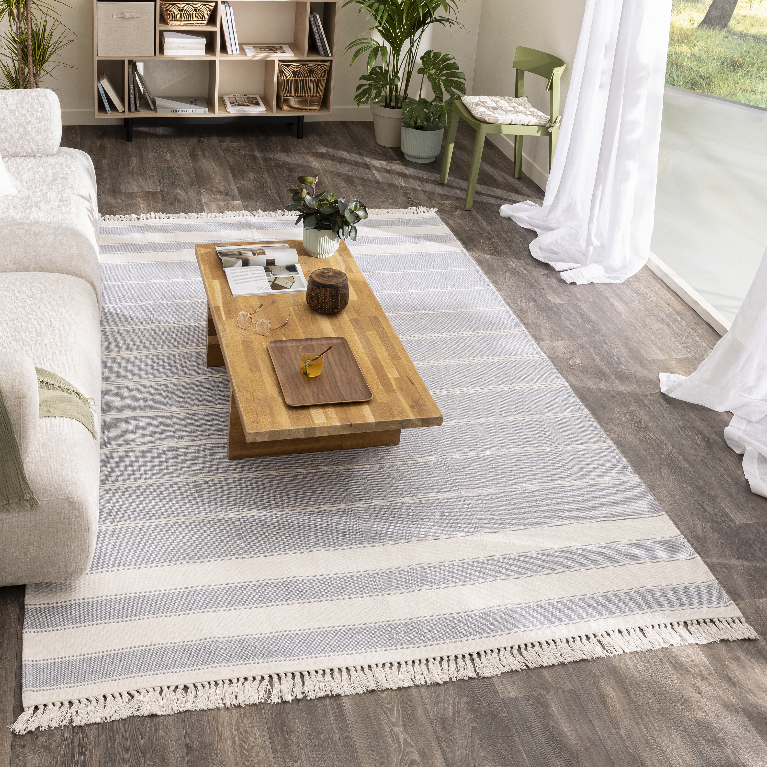 Tapete geométrico Stripy 200x290cm azul Inspire - 3
