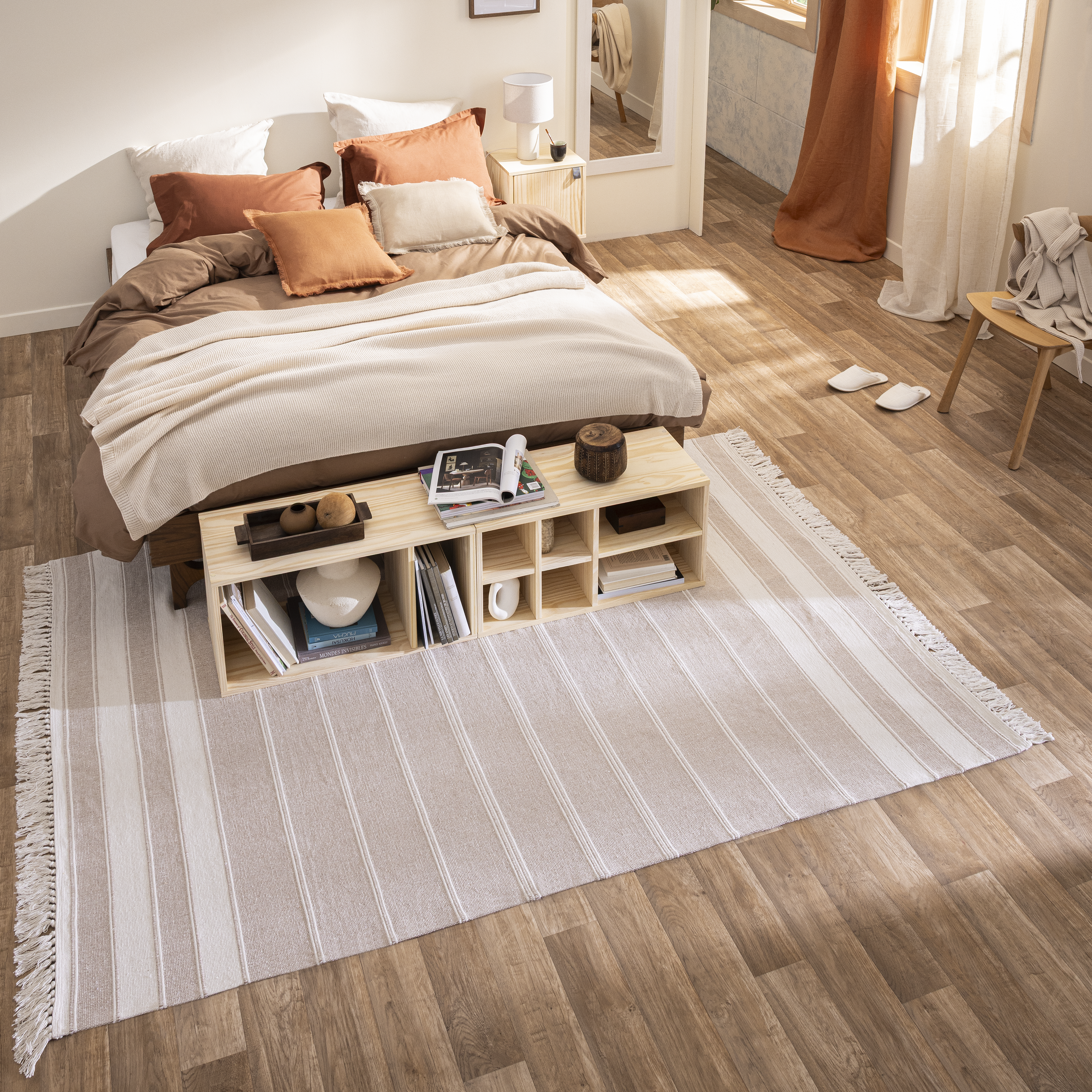 Tapete geométrico Stripy 160x230cm bege Inspire - 3